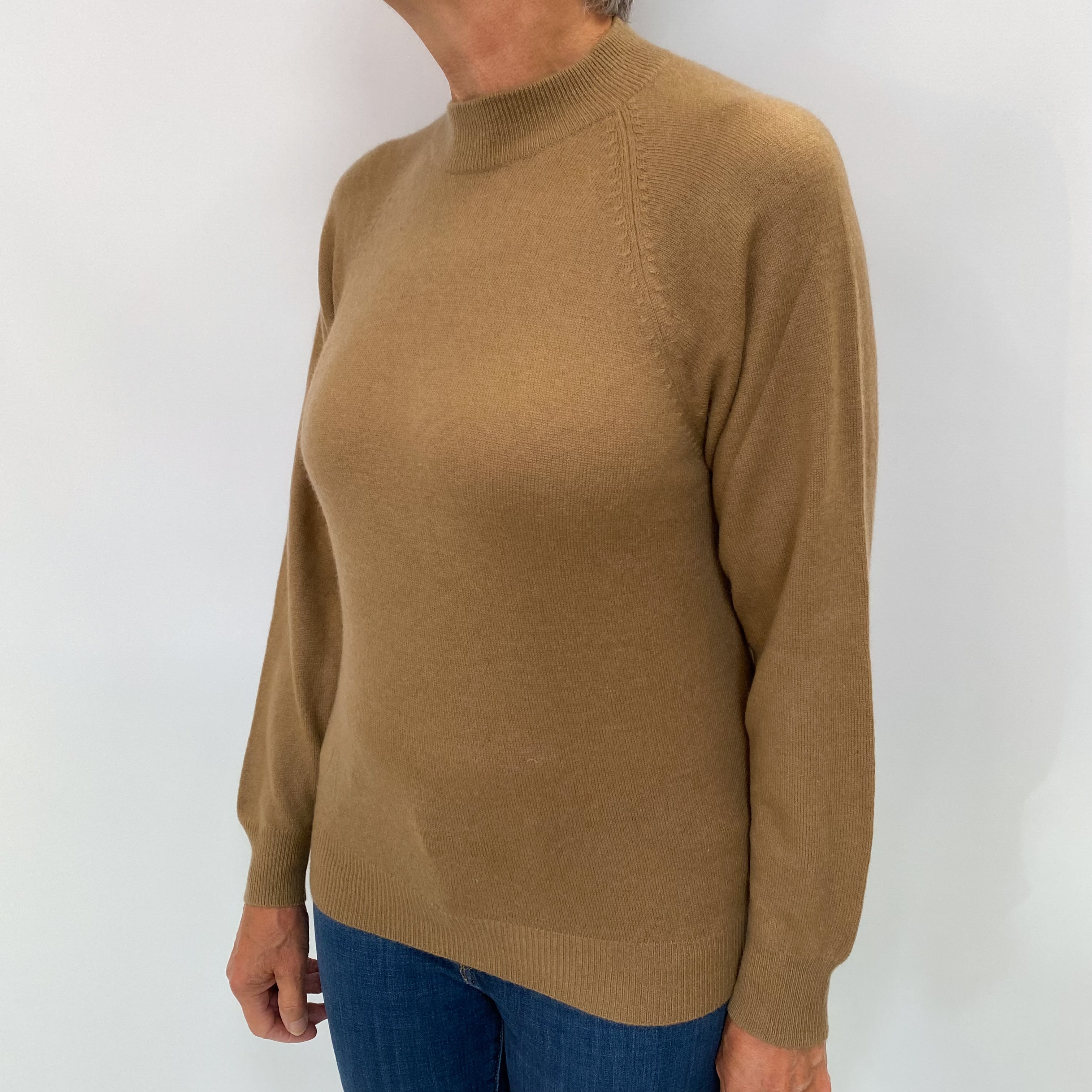 Butterscotch Brown Cashmere Turtle Neck Jumper Medium