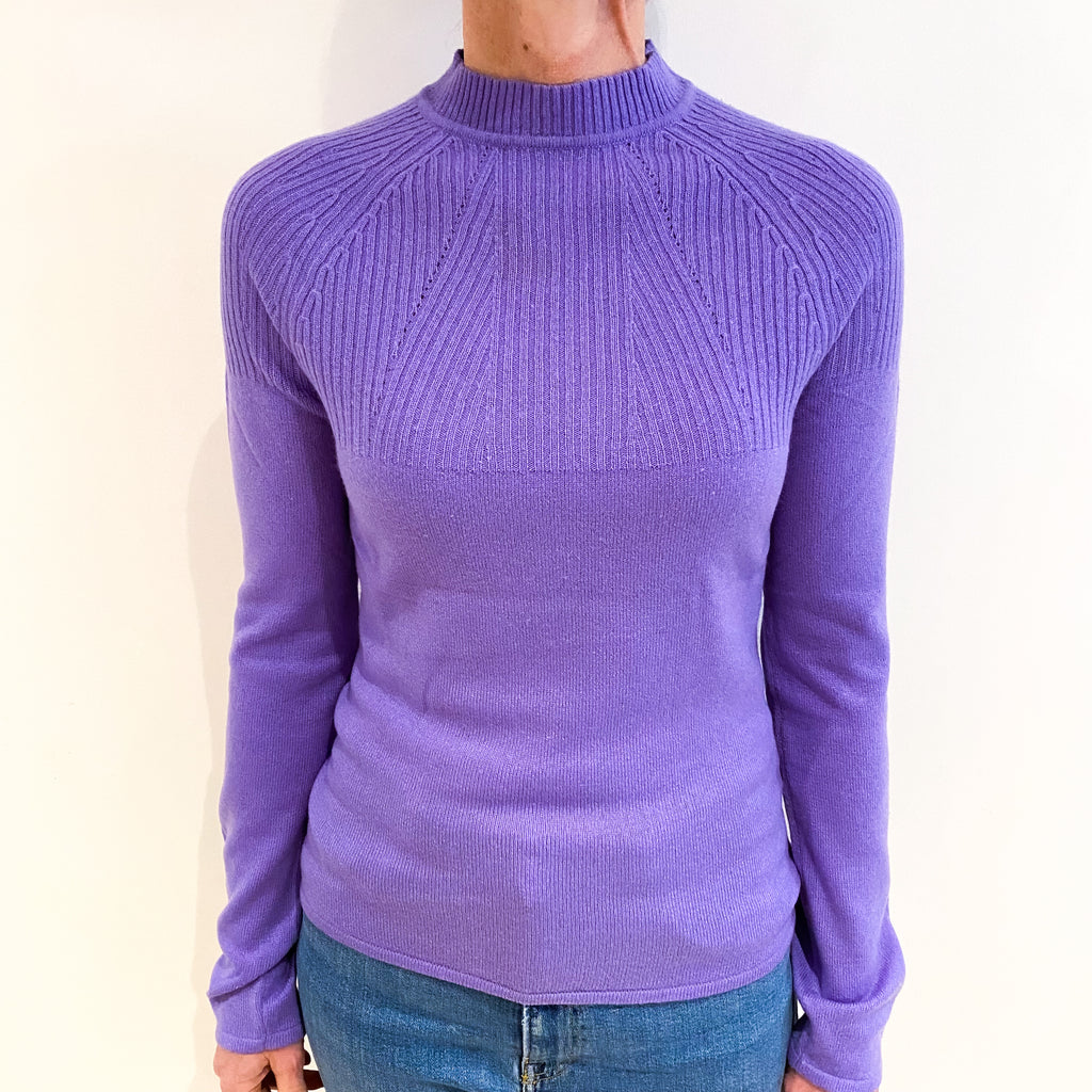 Periwinkle Purple Cashmere Turtle Neck Jumper Small