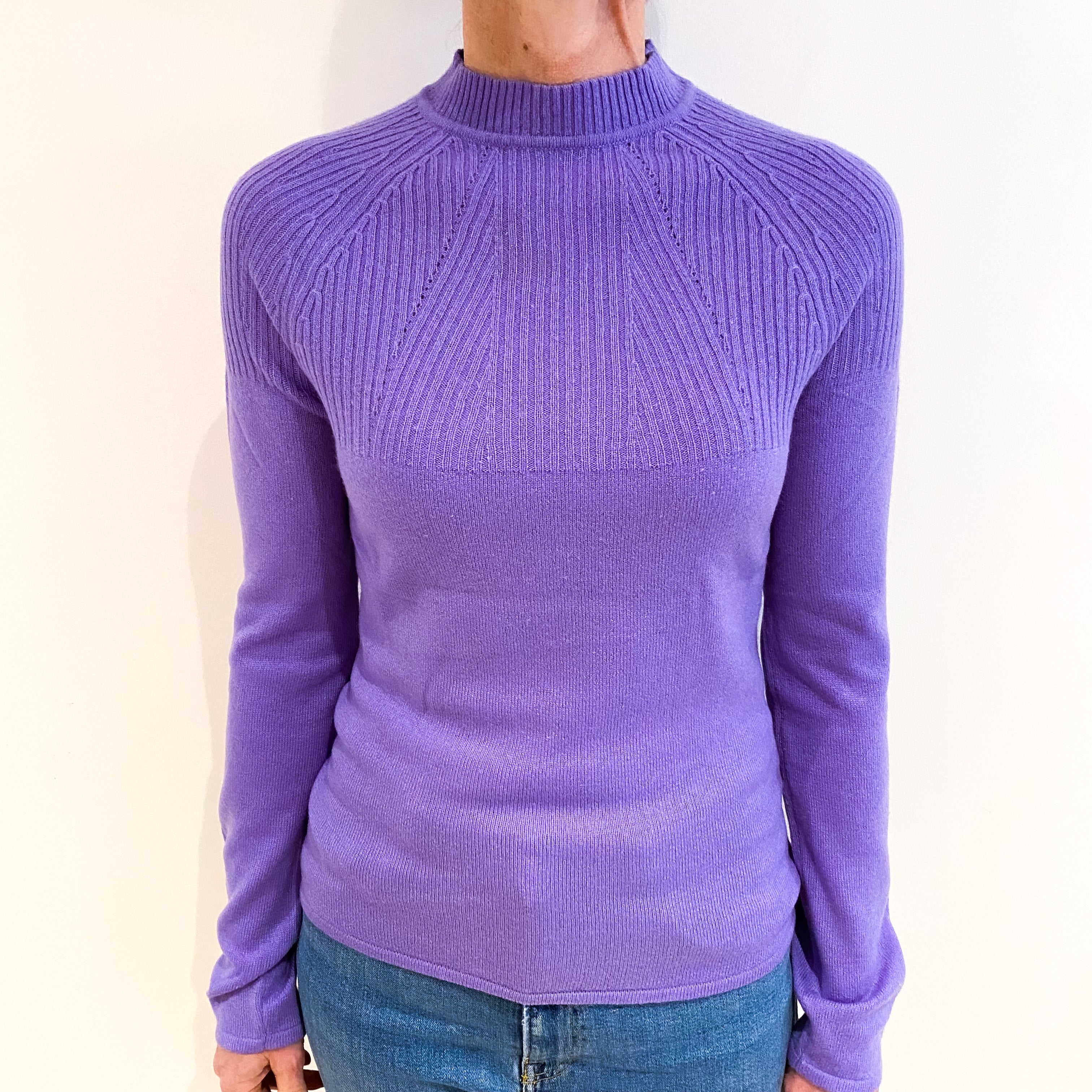 Periwinkle Purple Cashmere Turtle Neck Jumper Small