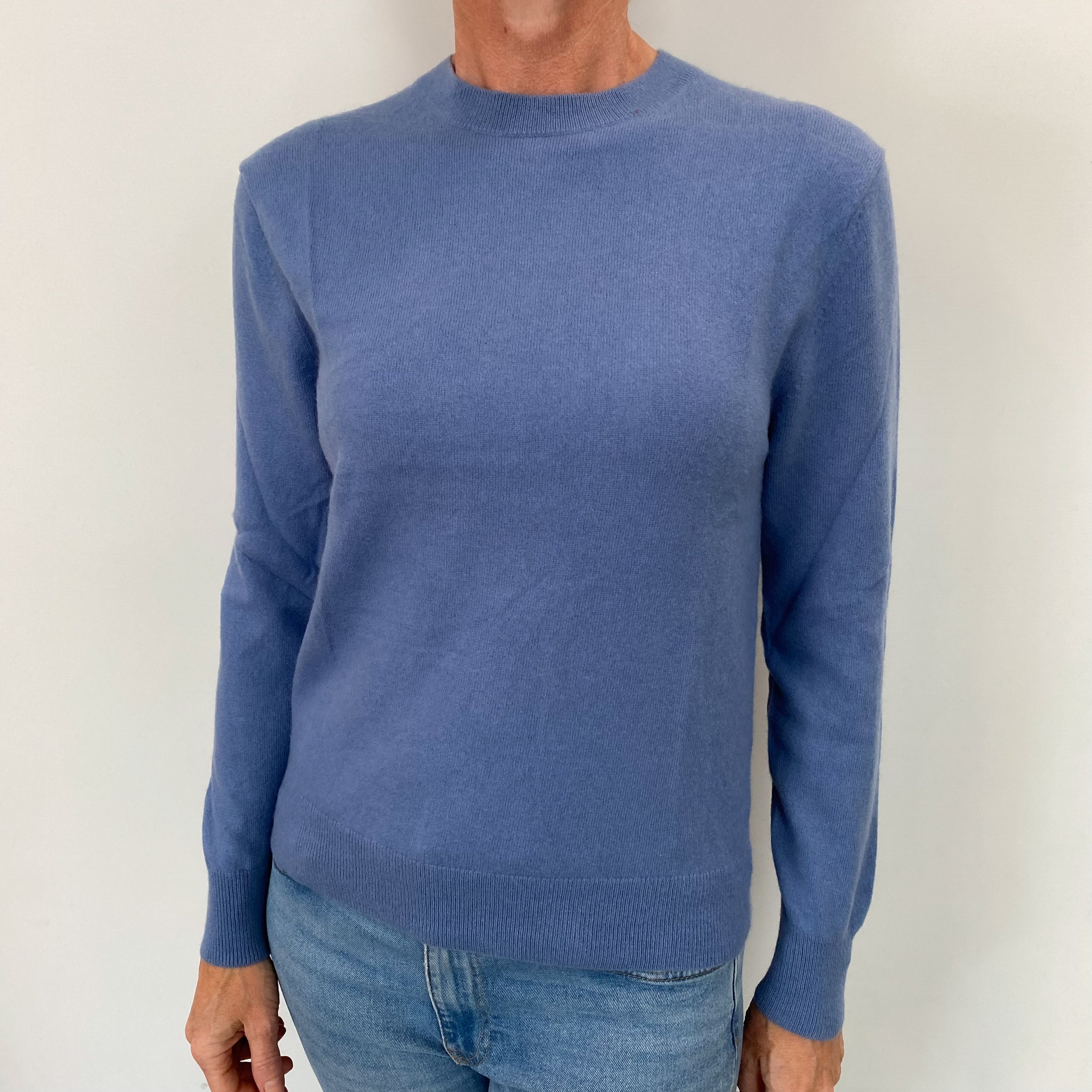 Airforce Blue Cashmere Crew Neck Jumper Small
