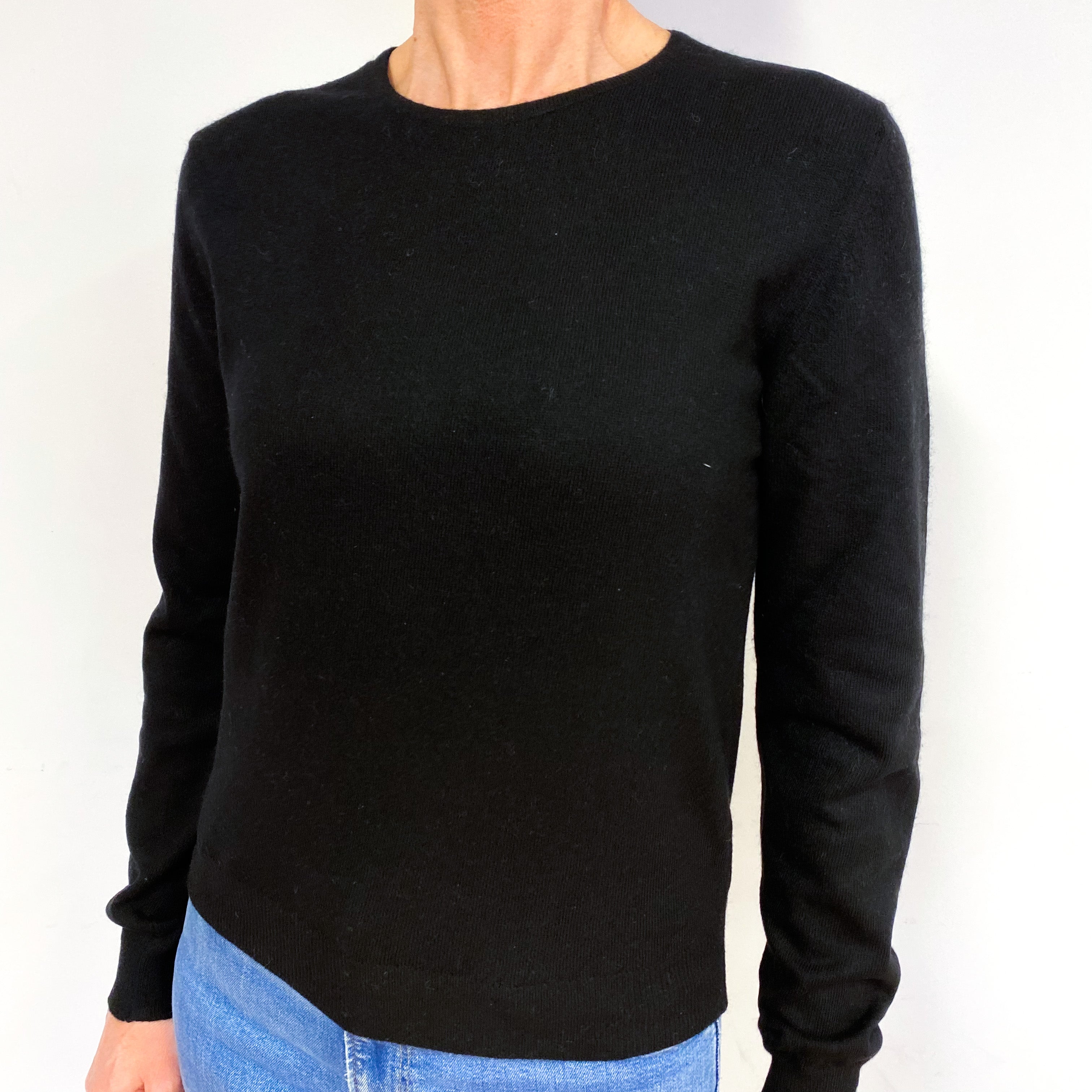 Black Cashmere Crew Neck Jumper Medium