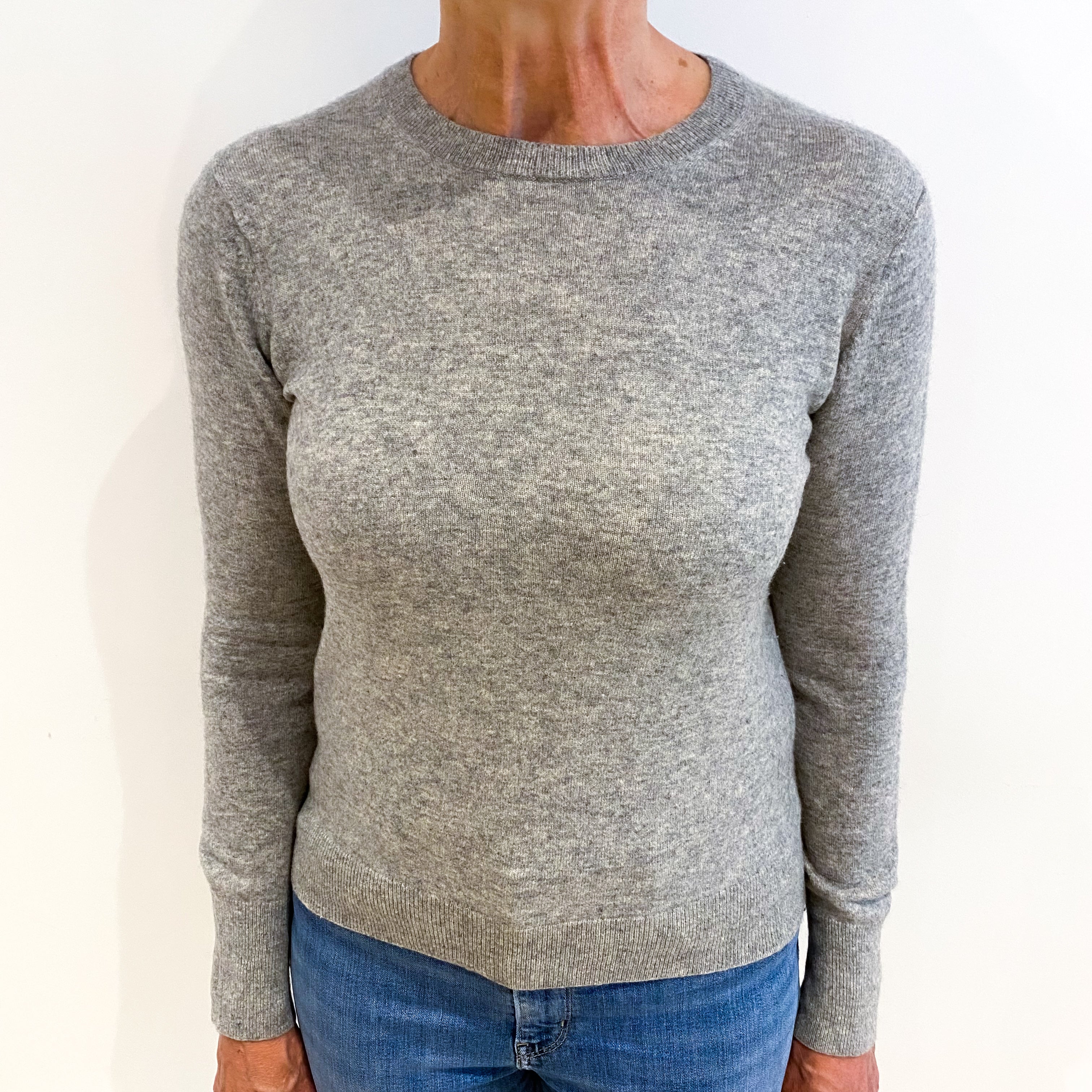 Smoke Grey Cashmere Crew Neck Jumper Medium