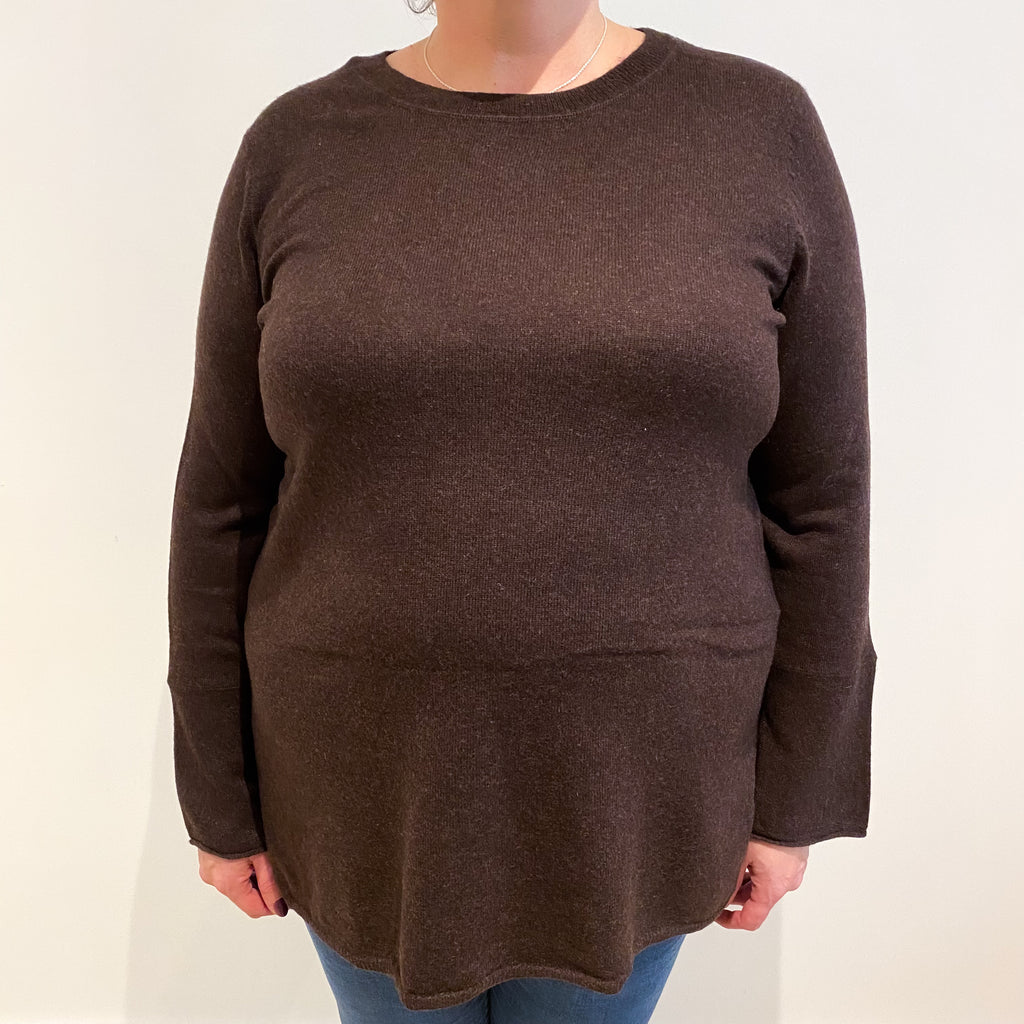 Peppercorn Brown Cashmere Crew Neck Jumper Extra Large