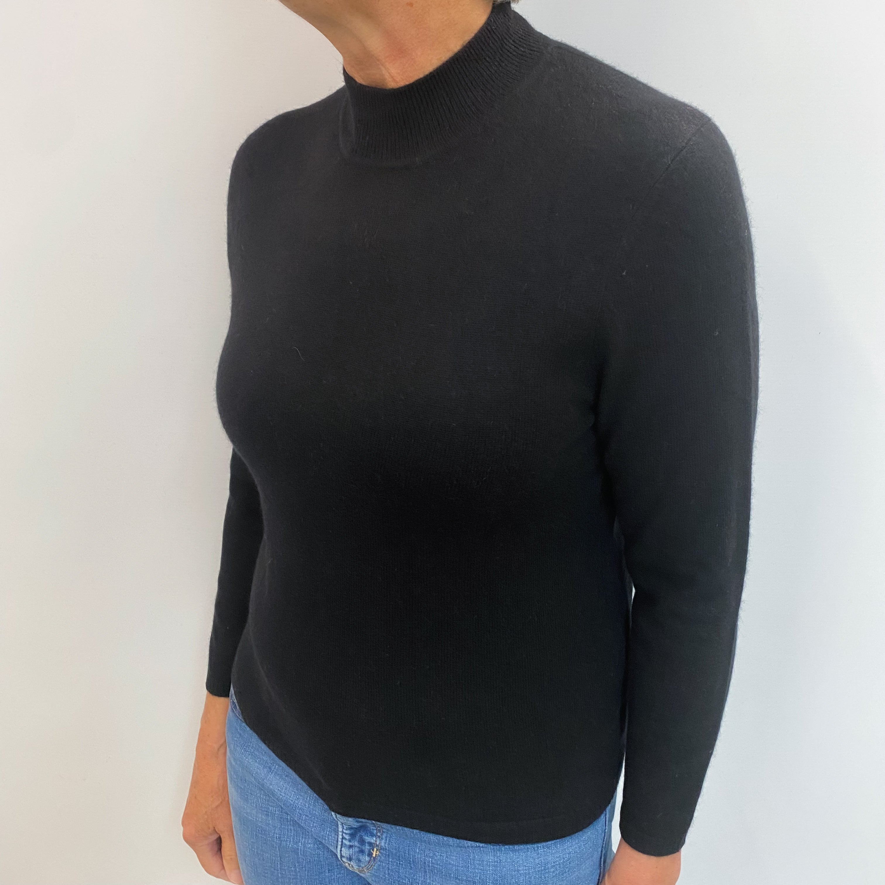 Black Cashmere Turtle Neck Jumper Medium