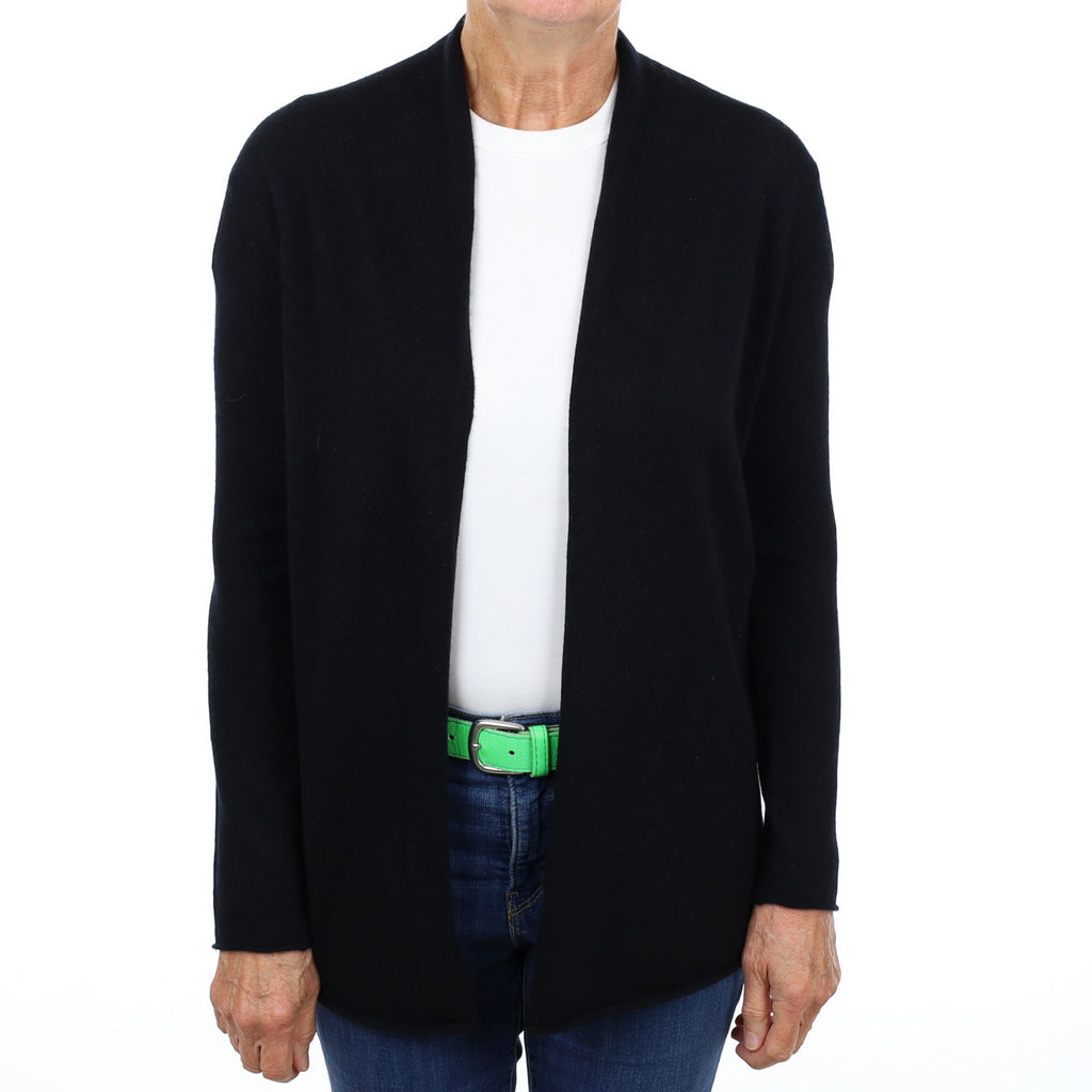 Black Cashmere Edge To Edge Cardigan Medium