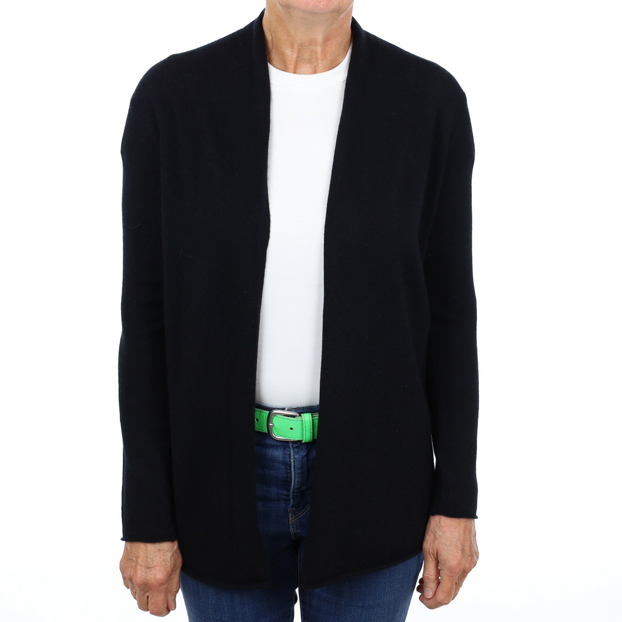 Black Cashmere Edge To Edge Cardigan Medium