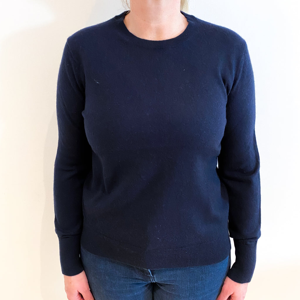 Navy Blue Cashmere Crew Neck Jumper Large