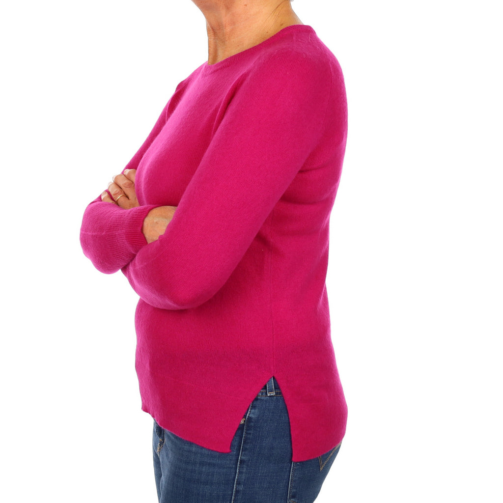 Cherry Pink Cashmere Crew Neck Jumper Medium