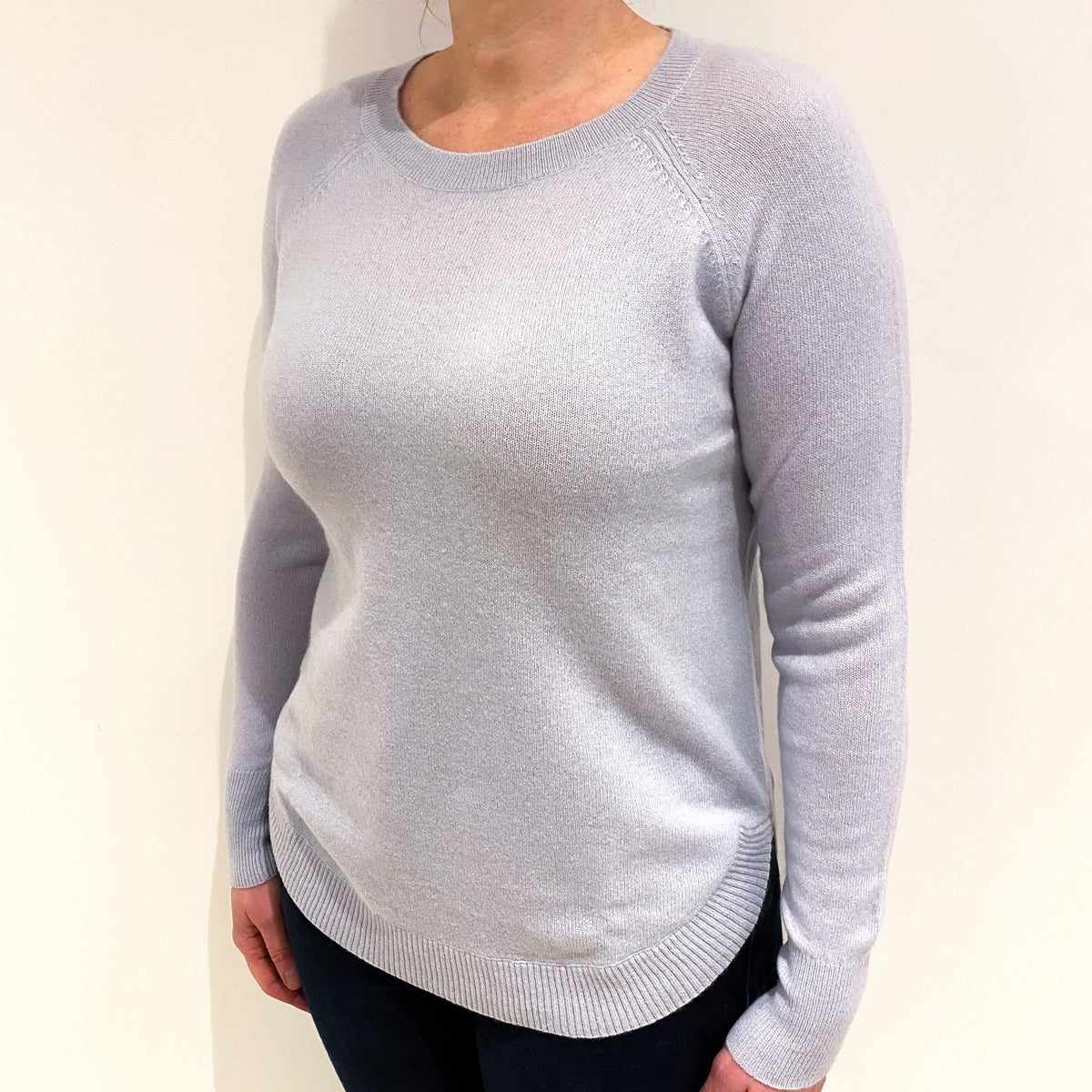 Ice Blue Cashmere Crew Neck Jumper Large
