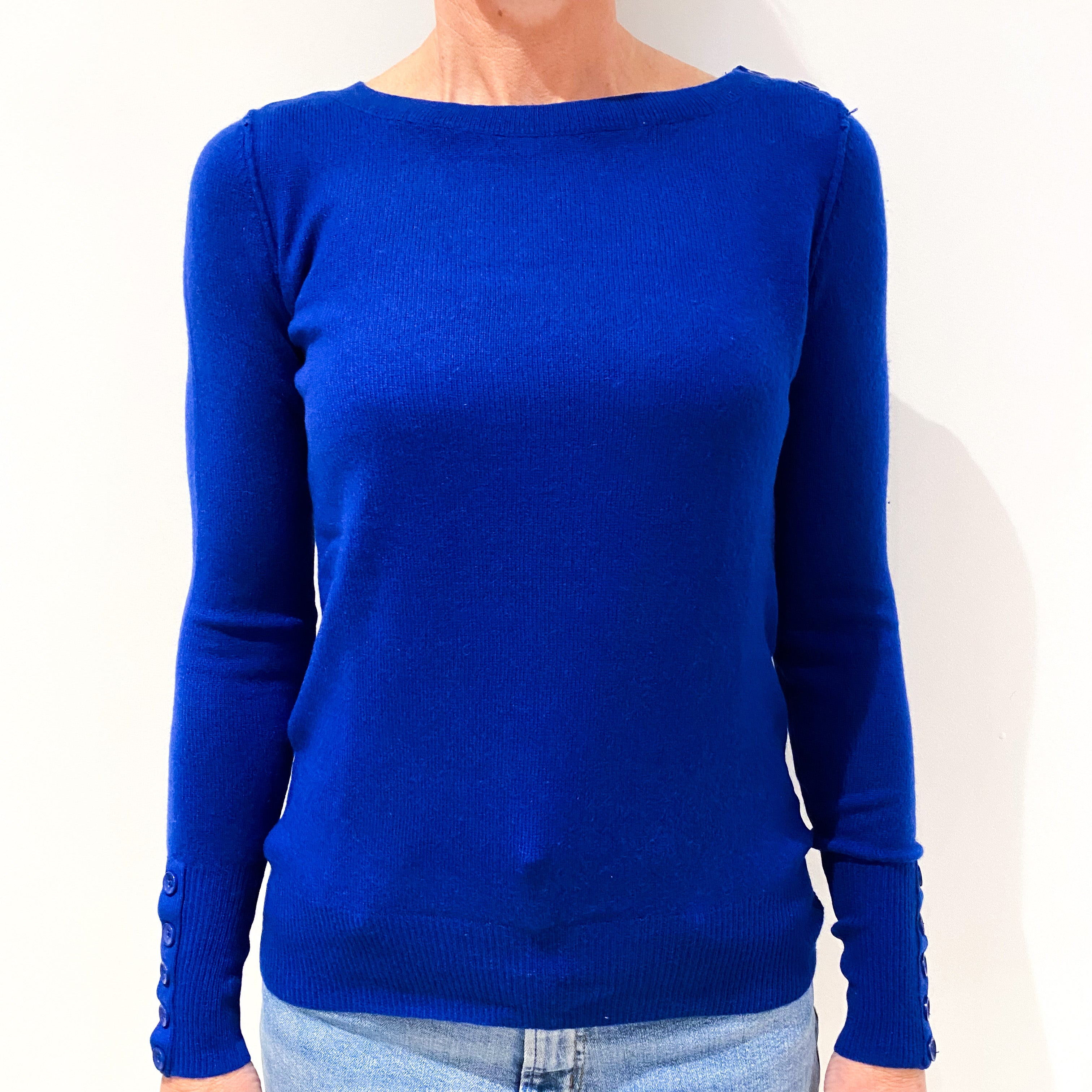 Admiral Blue Cashmere Crew Neck Jumper Small