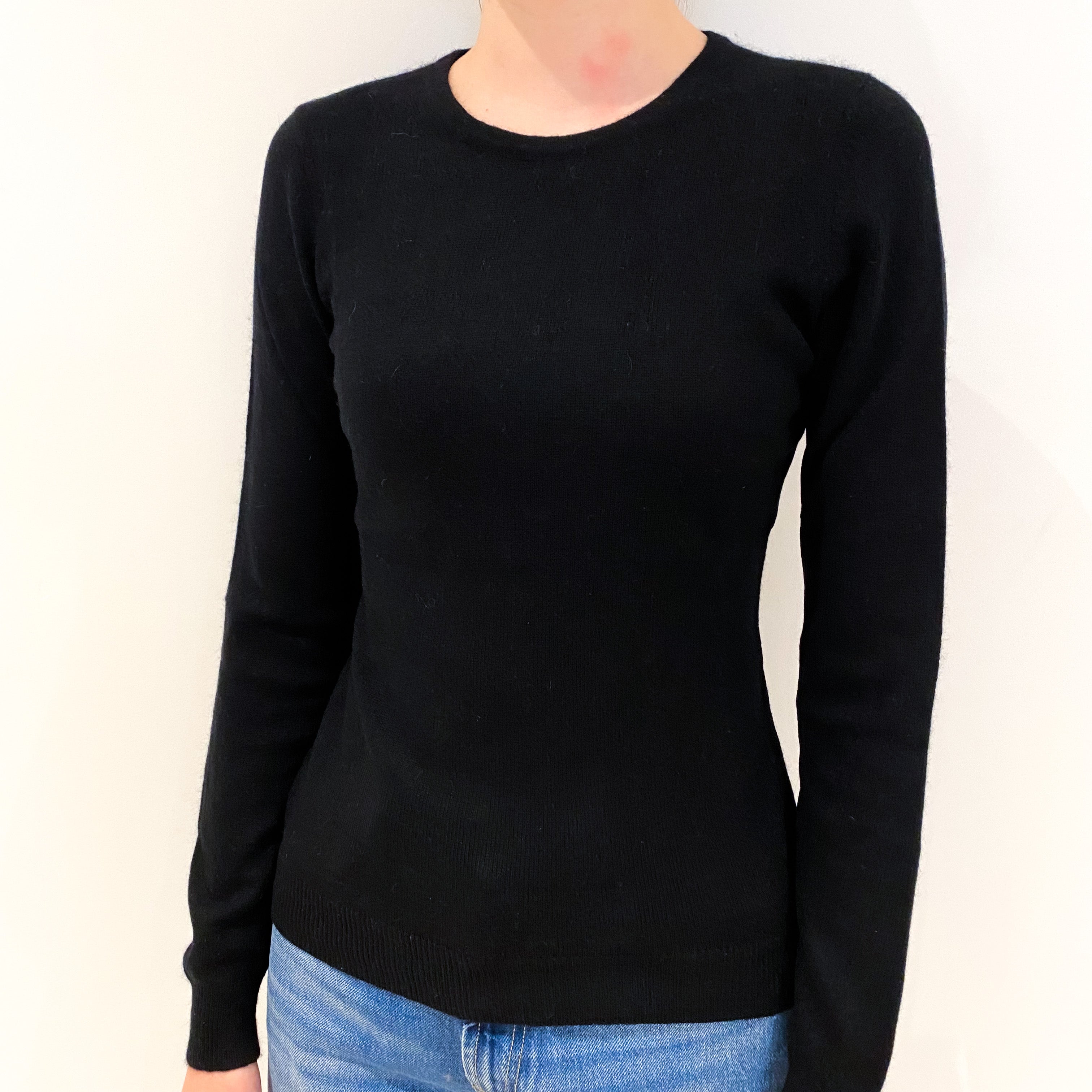 Black Cashmere Crew Neck Jumper Extra Small