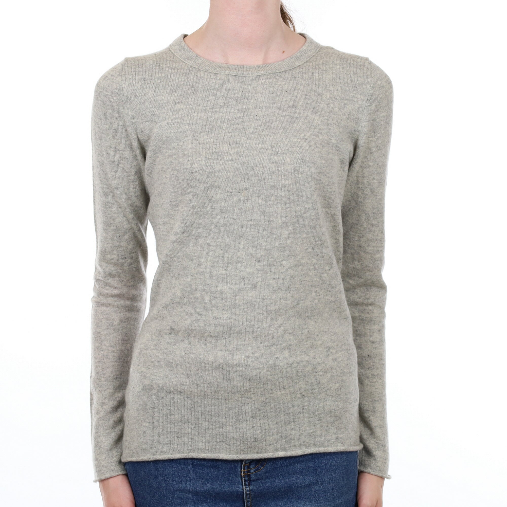 Smoke Grey Cashmere Crew Neck Jumper Extra Small