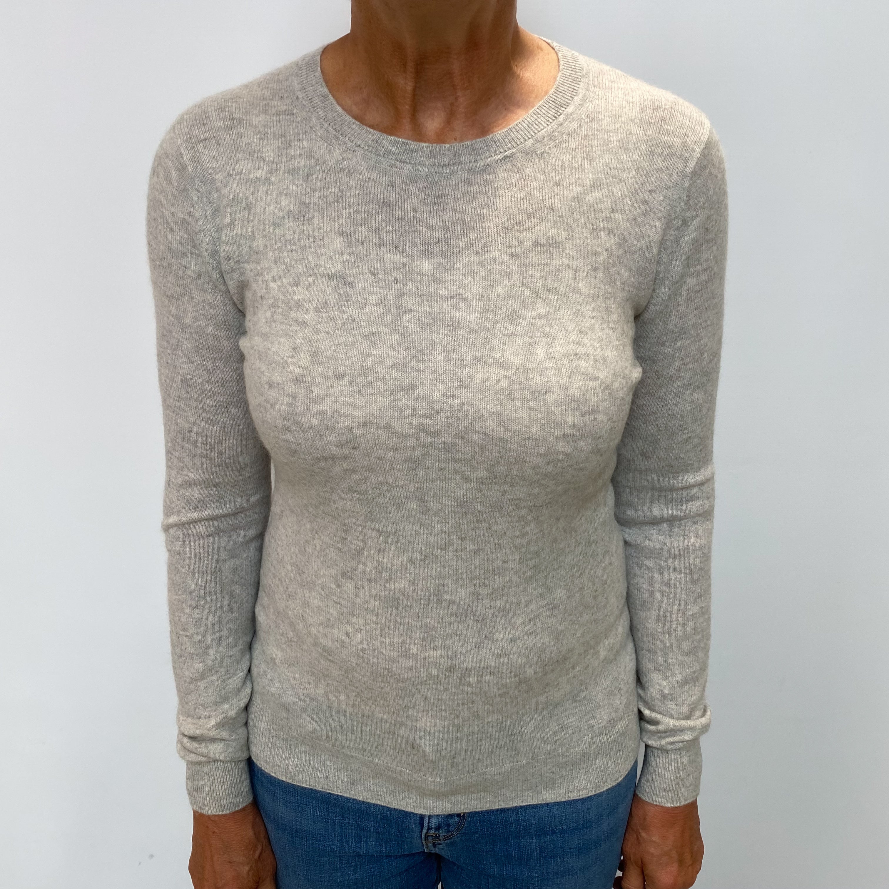 Smoke Grey Cashmere Crew Neck Jumper Medium