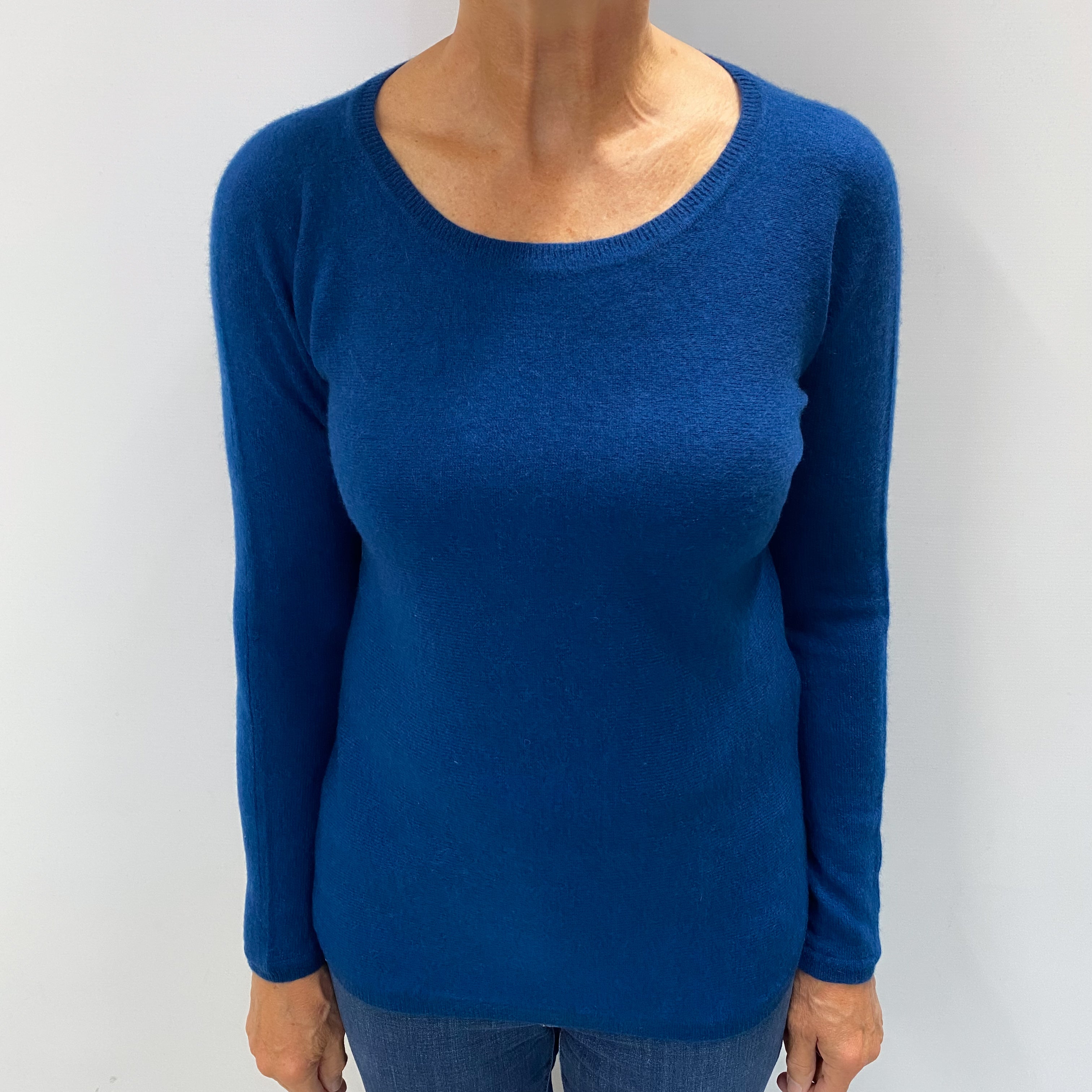 Midnight Blue Cashmere Batwing Crew Neck Jumper Medium