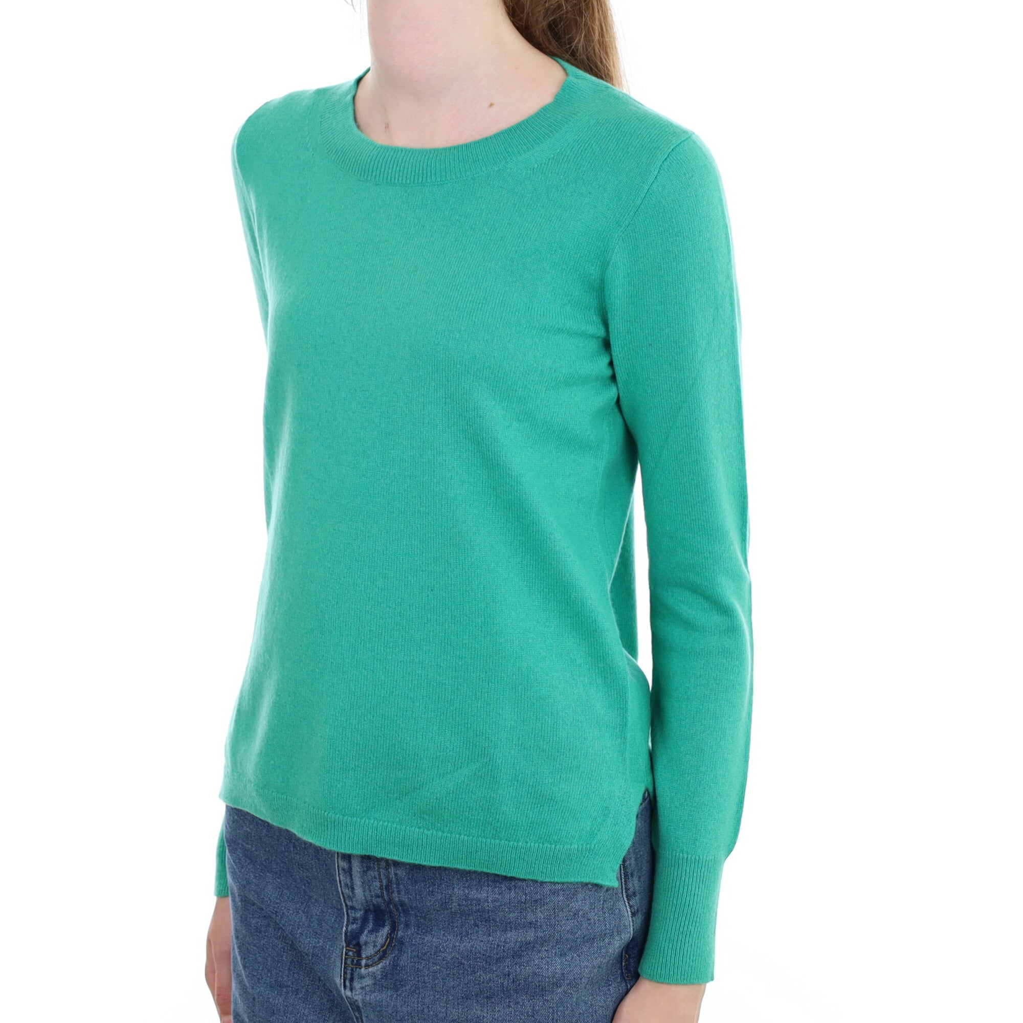 Lincoln Green Cashmere Crew Neck Jumper Extra Small