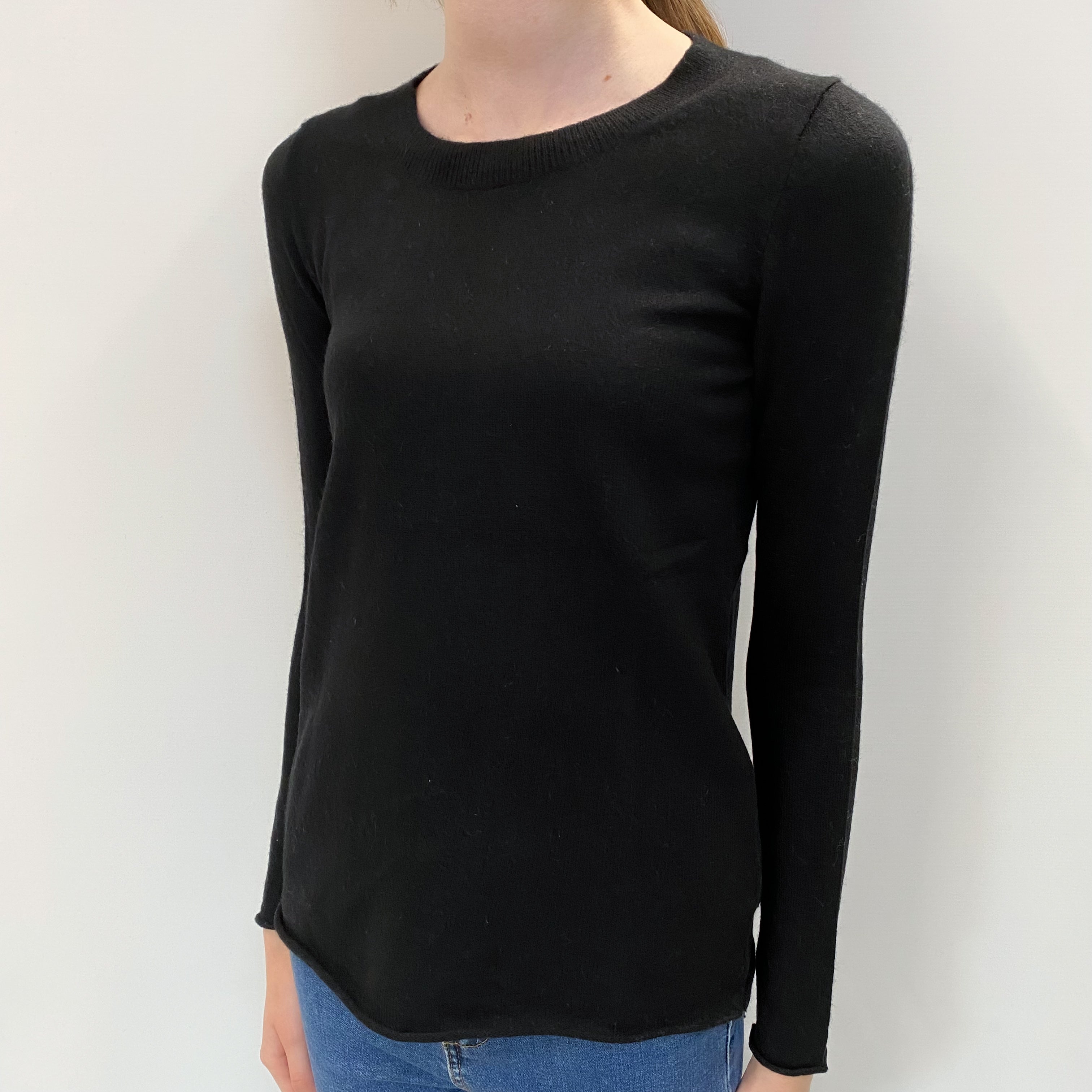 Black Cashmere Crew Neck Jumper Extra Small