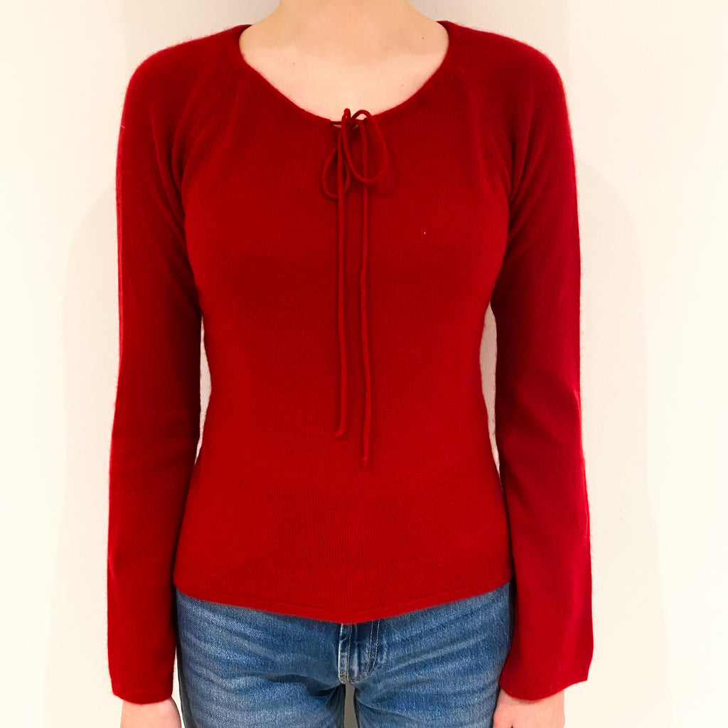 Postbox Red Cashmere Crew Neck Jumper Extra Small