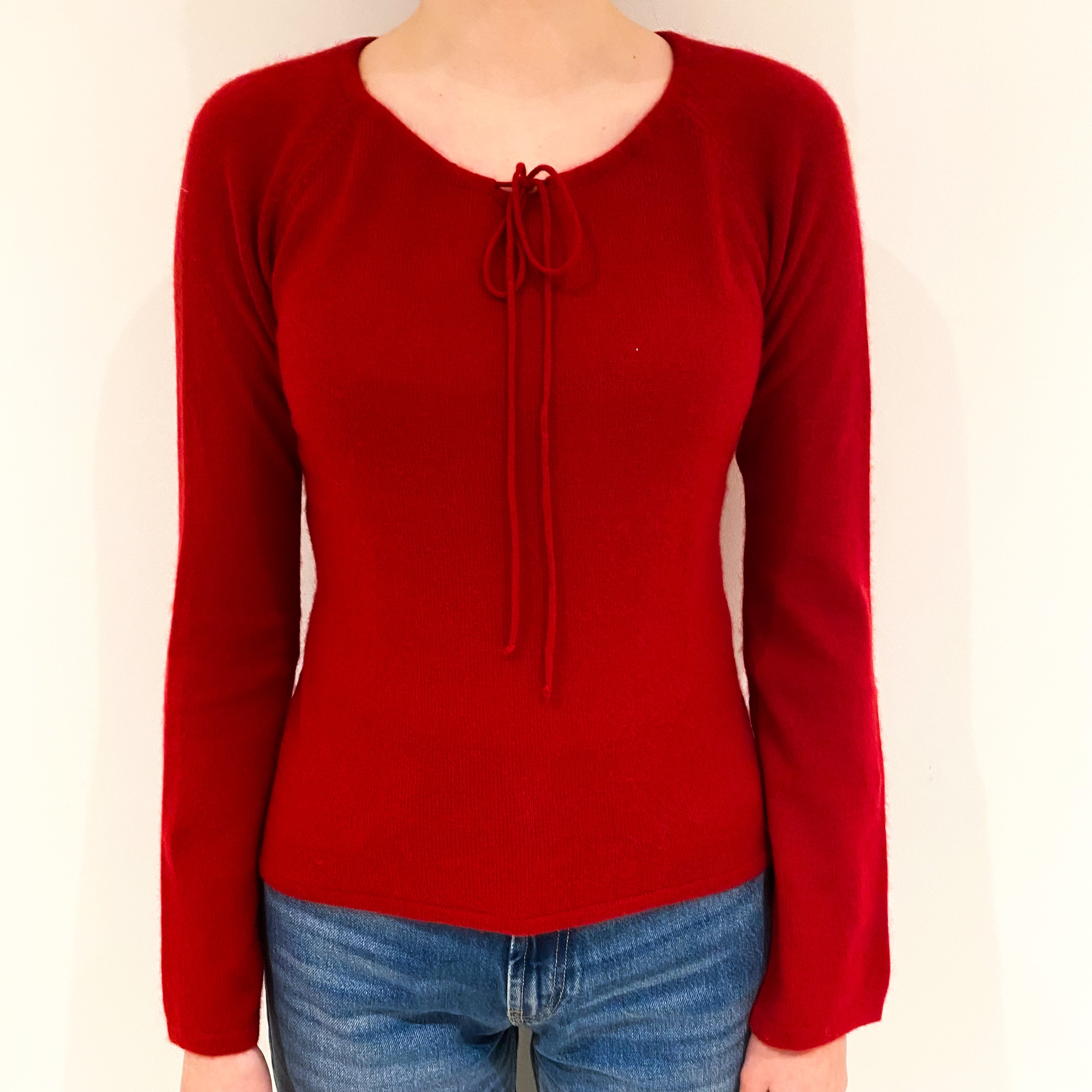 Postbox Red Cashmere Crew Neck Jumper Extra Small