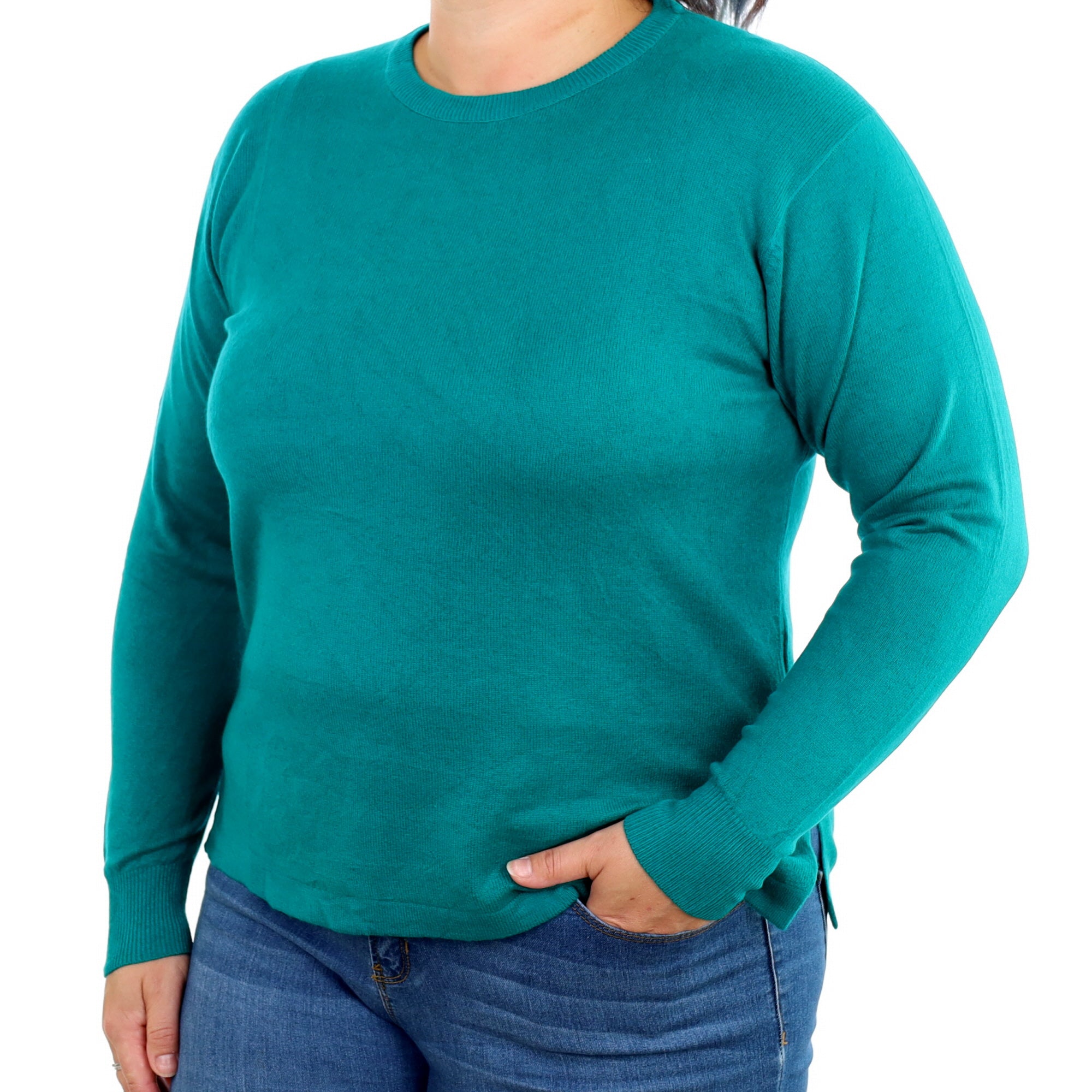 Lincoln Green Cashmere Crew Neck Jumper Large