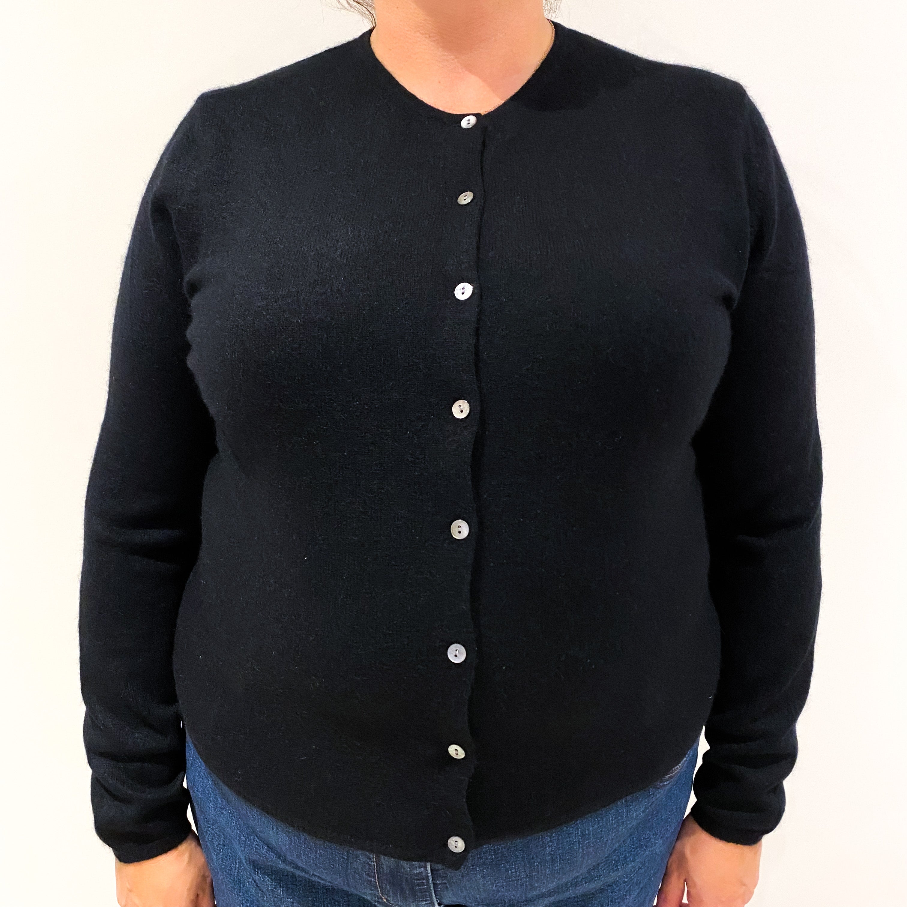 Black Cashmere Cardigan Extra Large