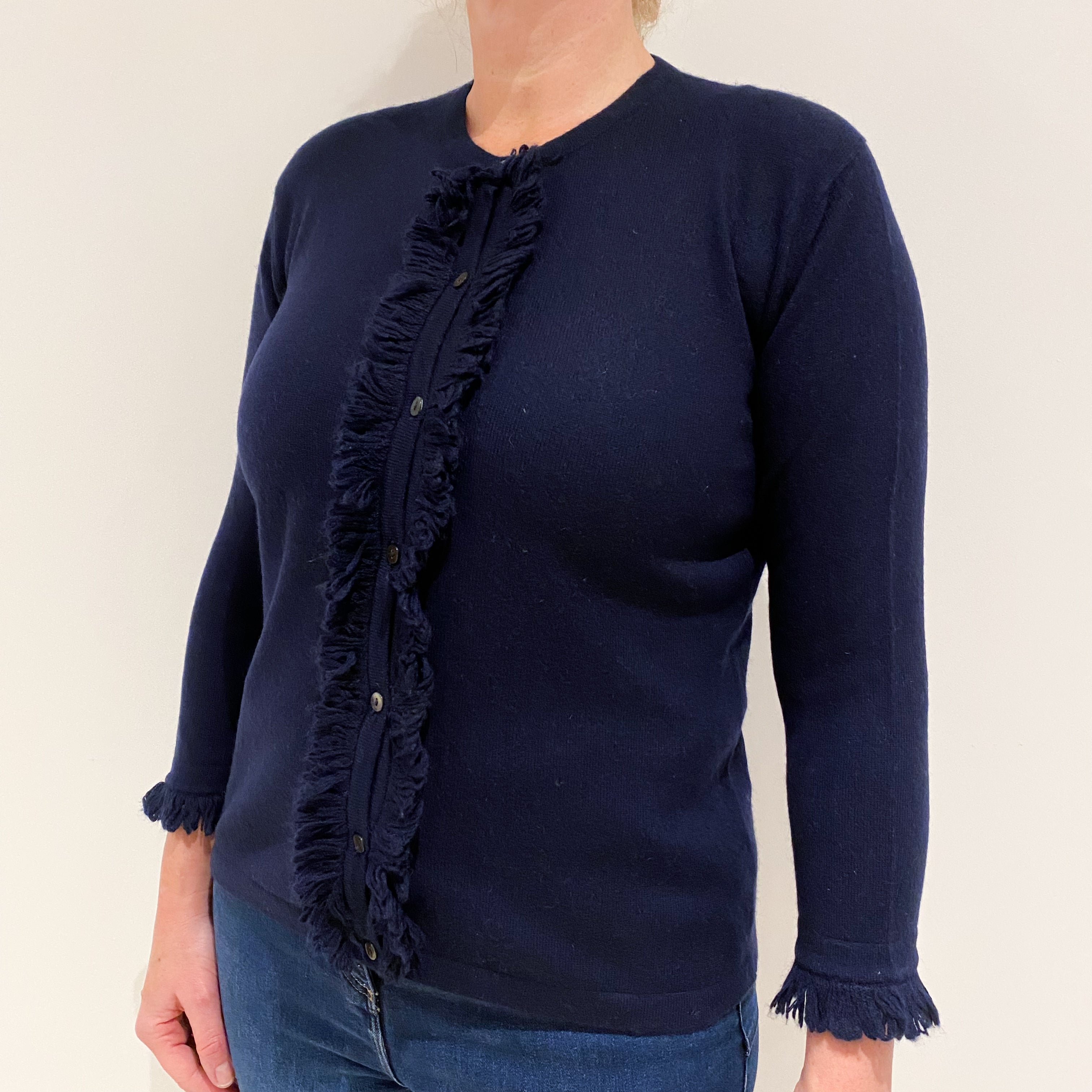 Navy Cashmere Cardigan Large