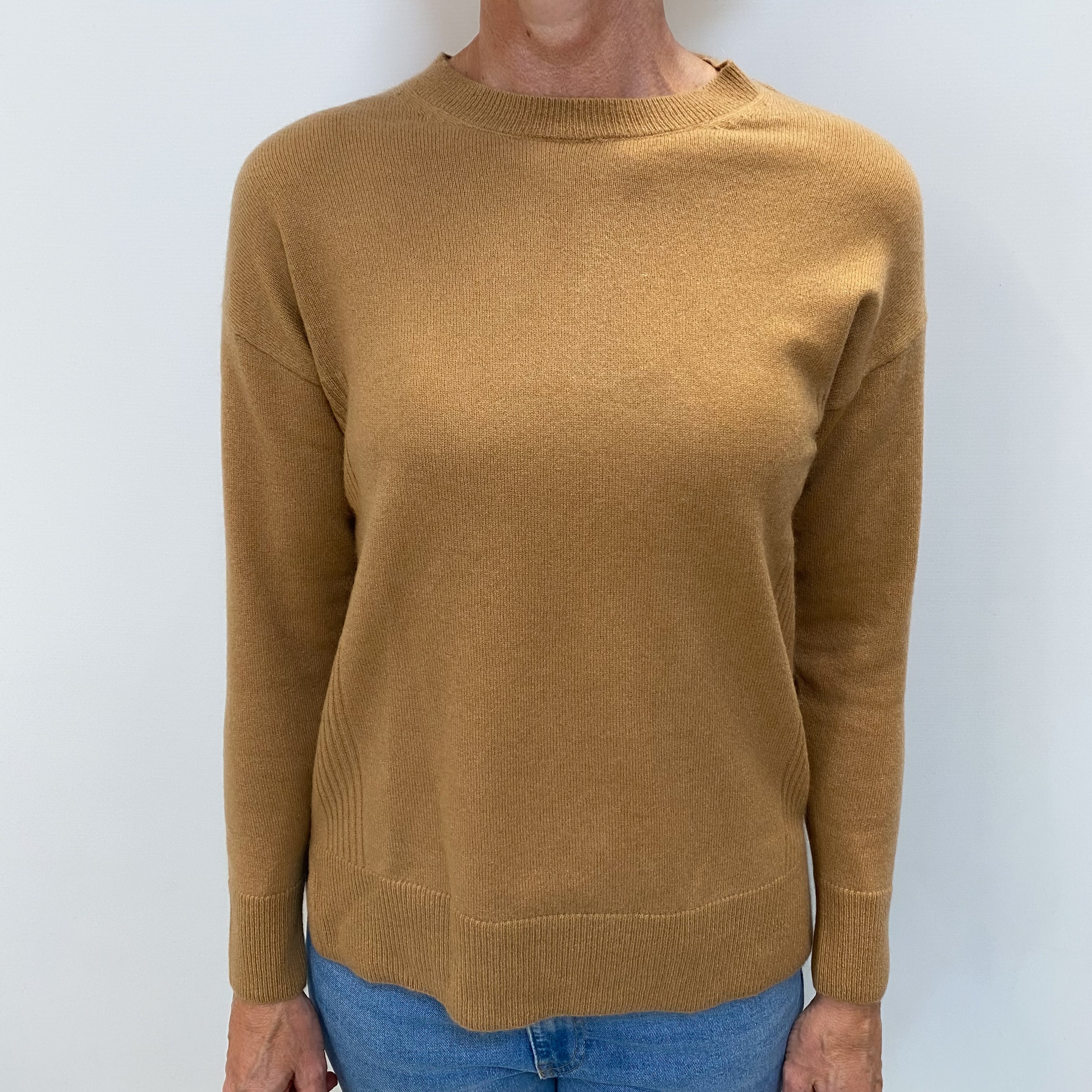 Butterscotch Brown Cashmere Crew Neck Jumper Small