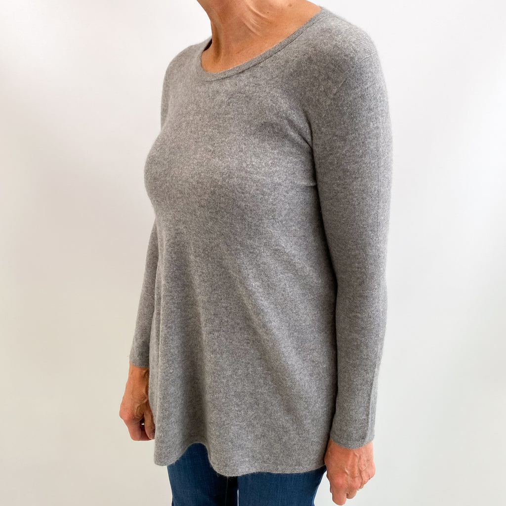 Ash Grey Cashmere Scoop Neck Jumper Medium