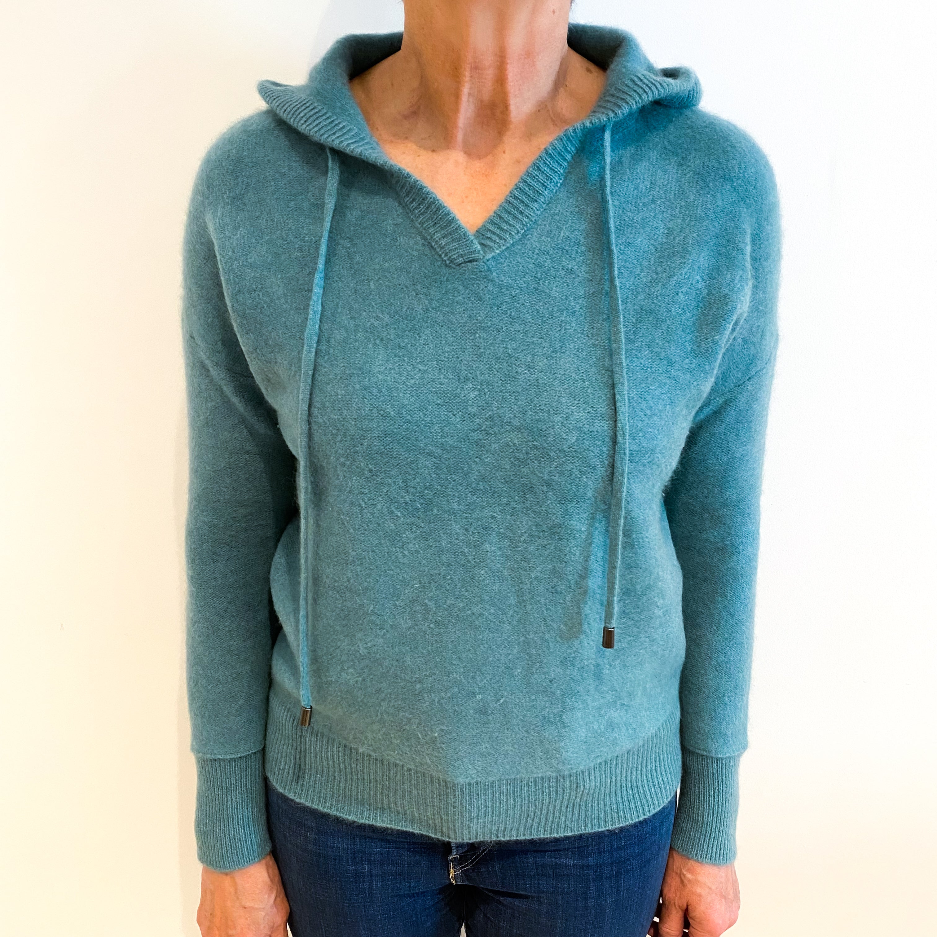 Sea Foam Green Cashmere Hoodie Medium