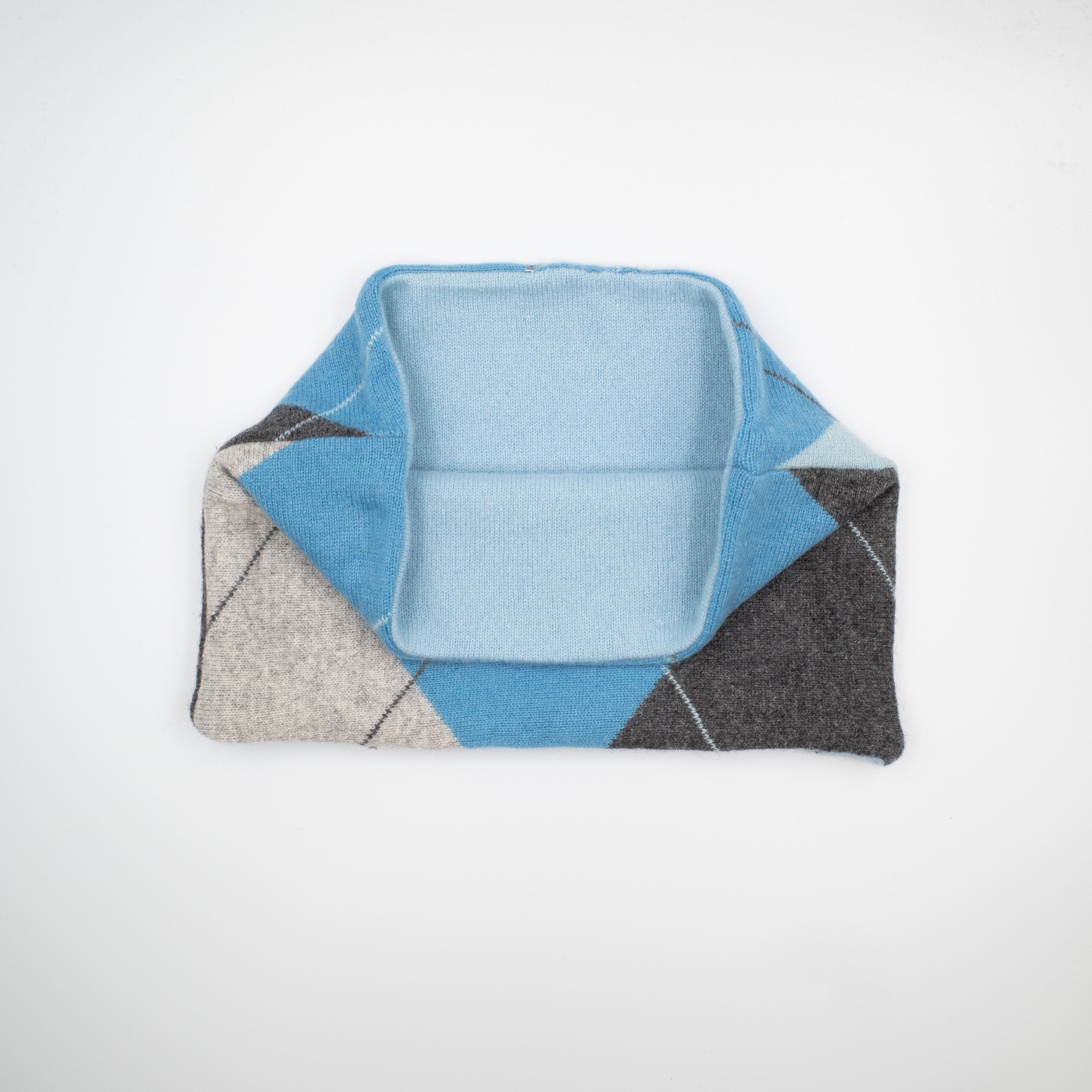 Men’s Blue and Grey Diamond Neck Warmer