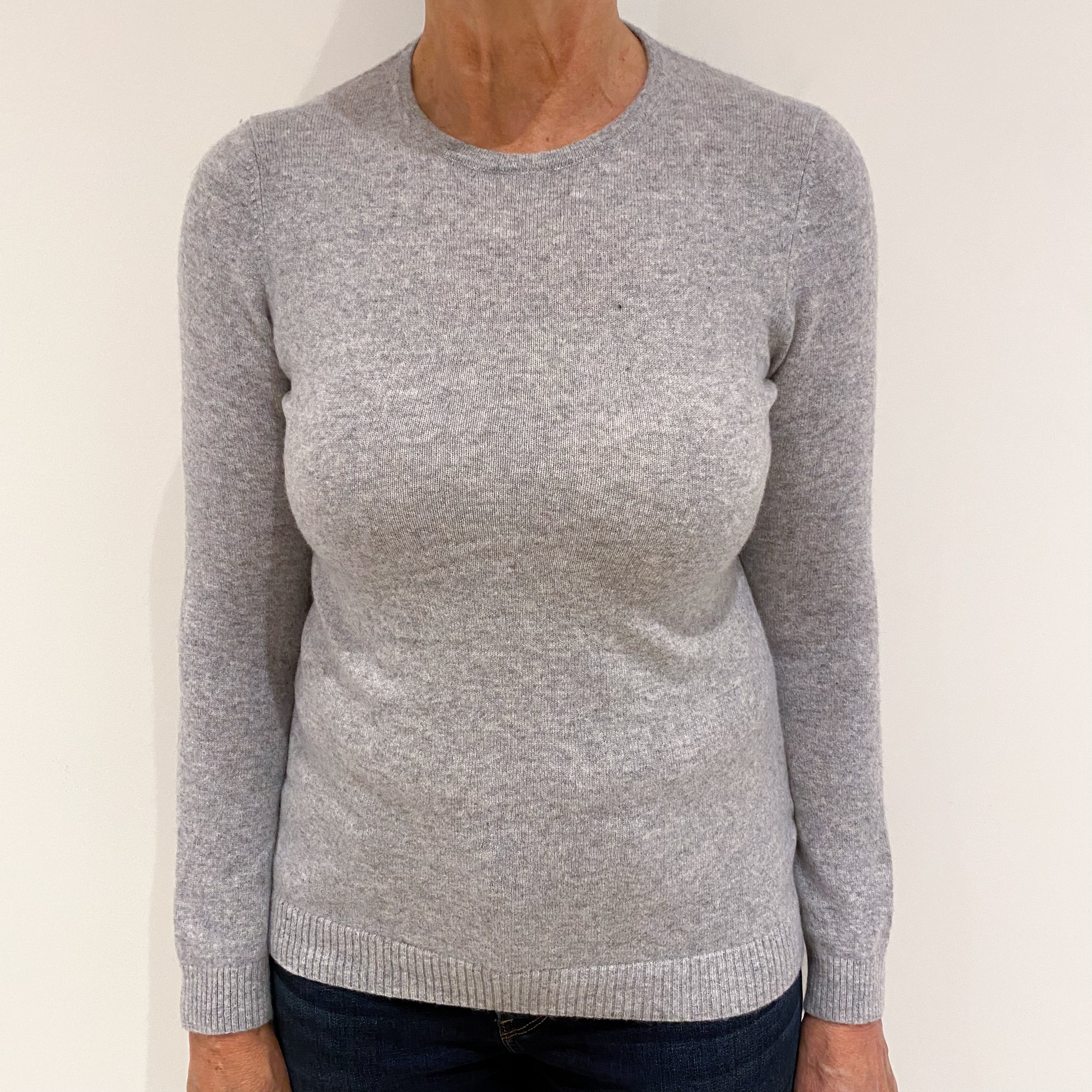 Smoke Grey Cashmere Crew Neck Jumper Medium