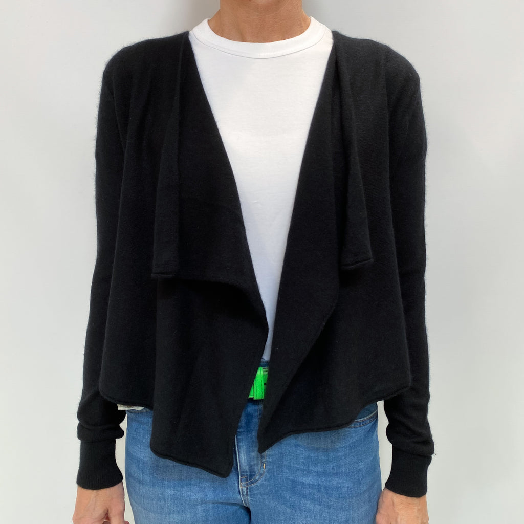 Vince Black Cashmere Waterfall Edge Cardigan Small