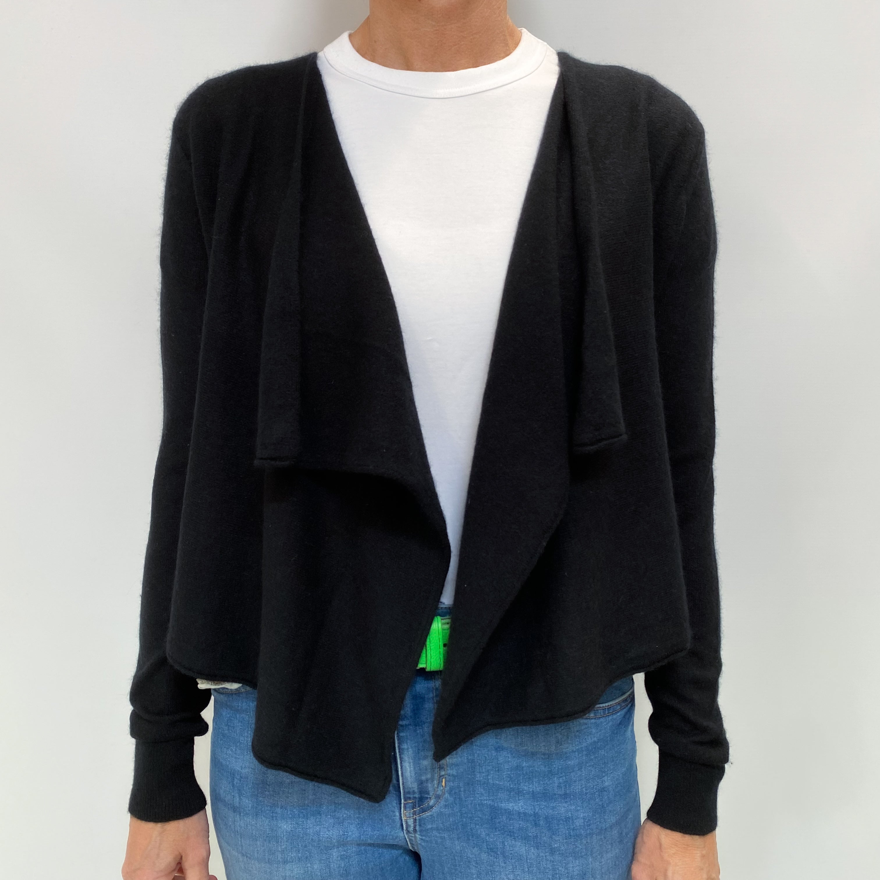 Vince Black Cashmere Waterfall Edge Cardigan Small