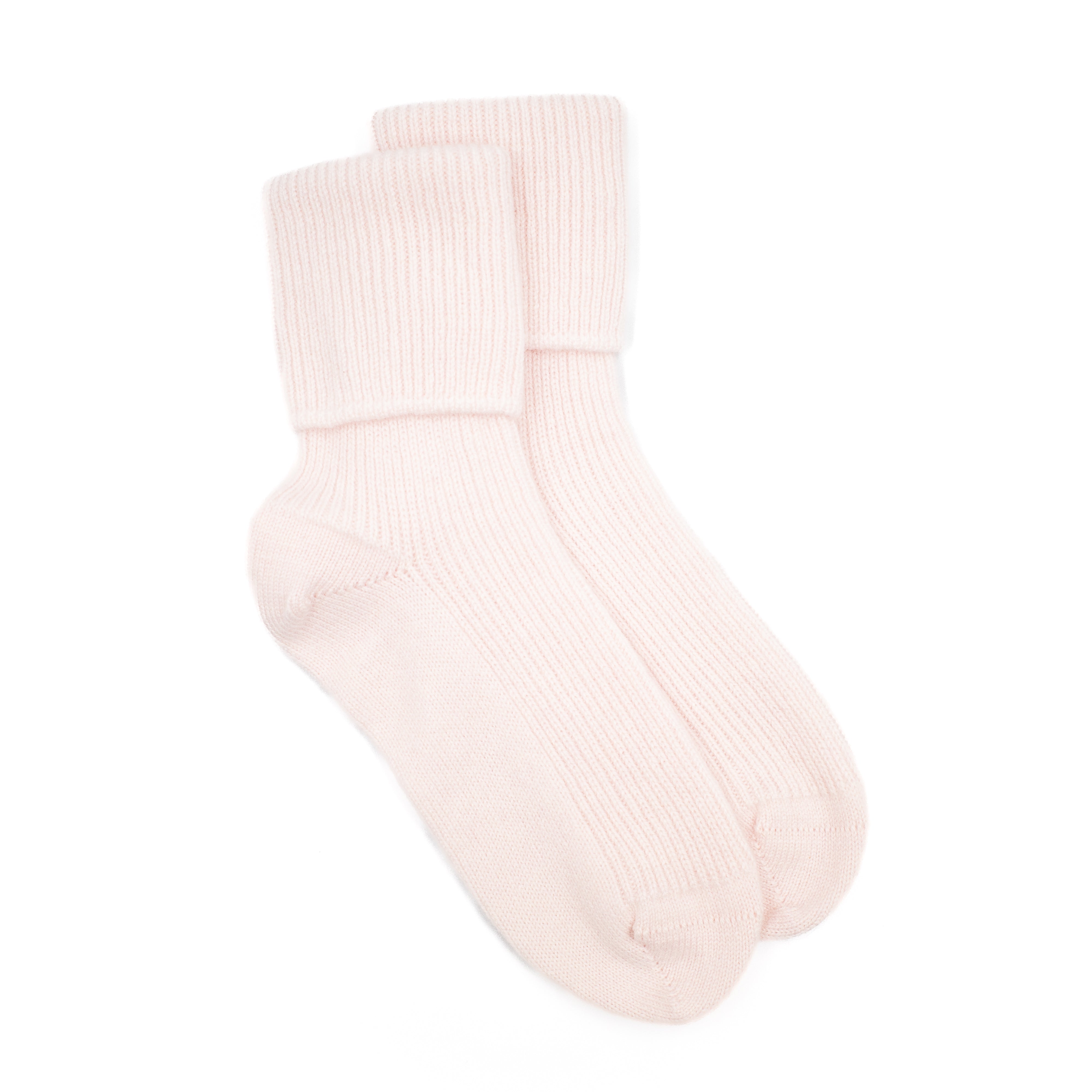 Powder Pink Ladies Cashmere Bed Socks