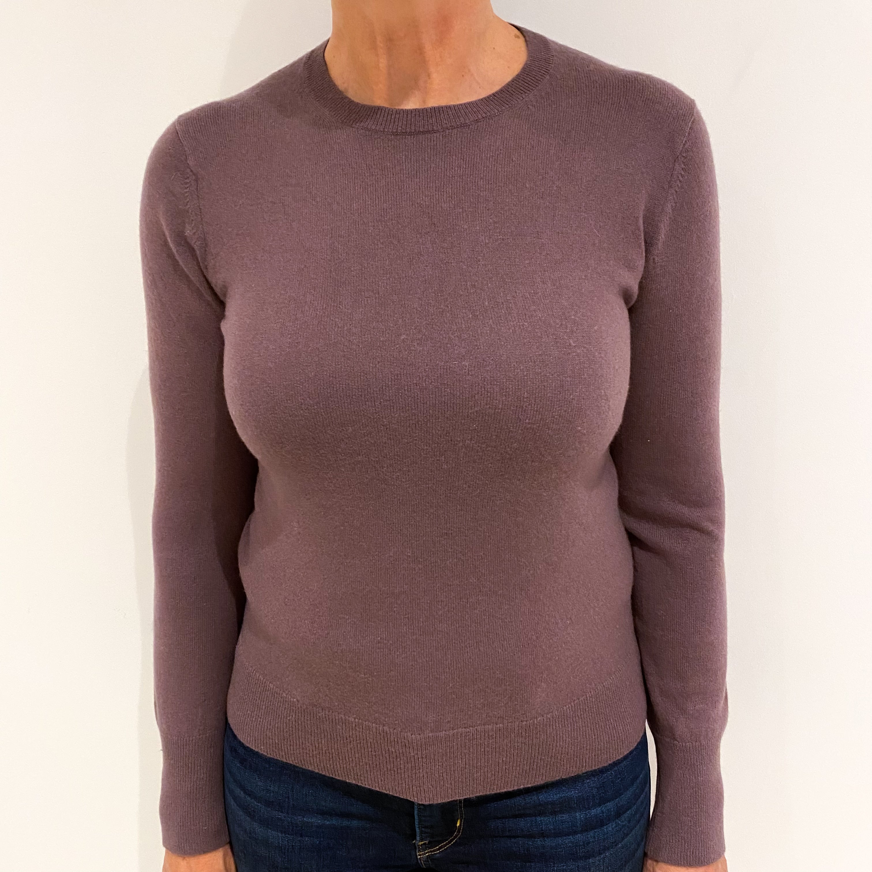 Dusky Purple Cashmere Crew Neck Jumper Medium