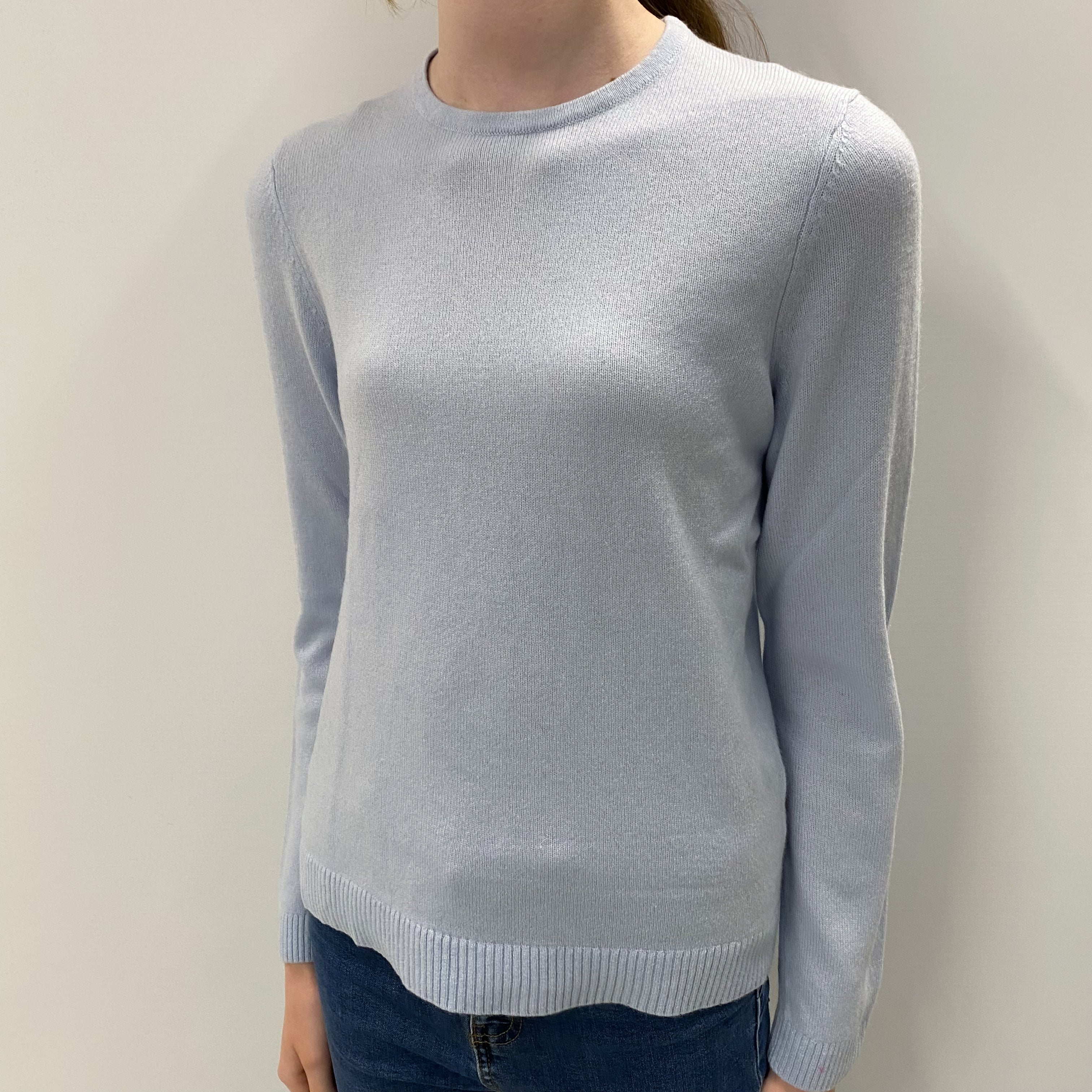 L.L.Bean Powder Blue Cashmere Crew Neck Jumper Extra Small