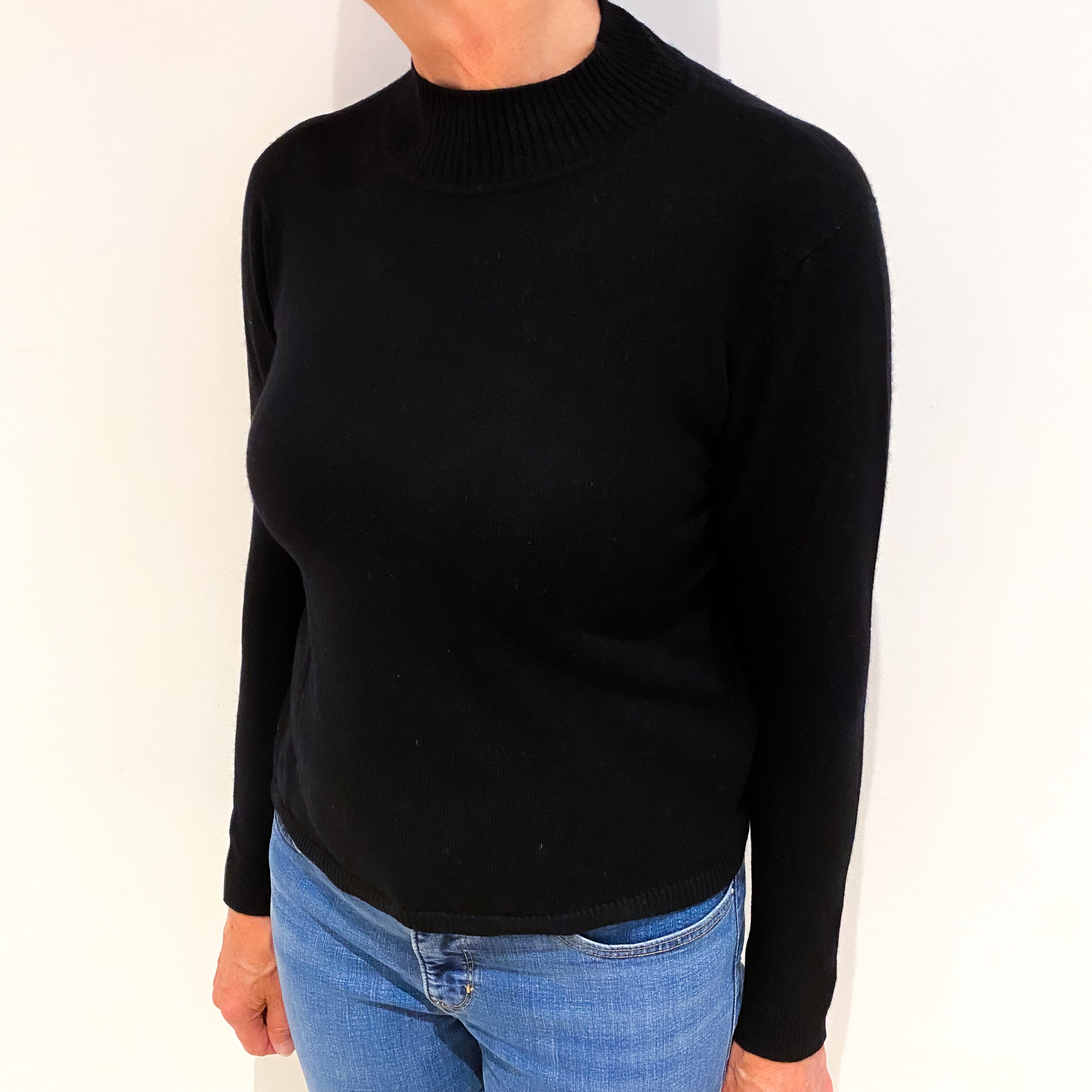 Black Cashmere Turtle Neck Jumper Medium