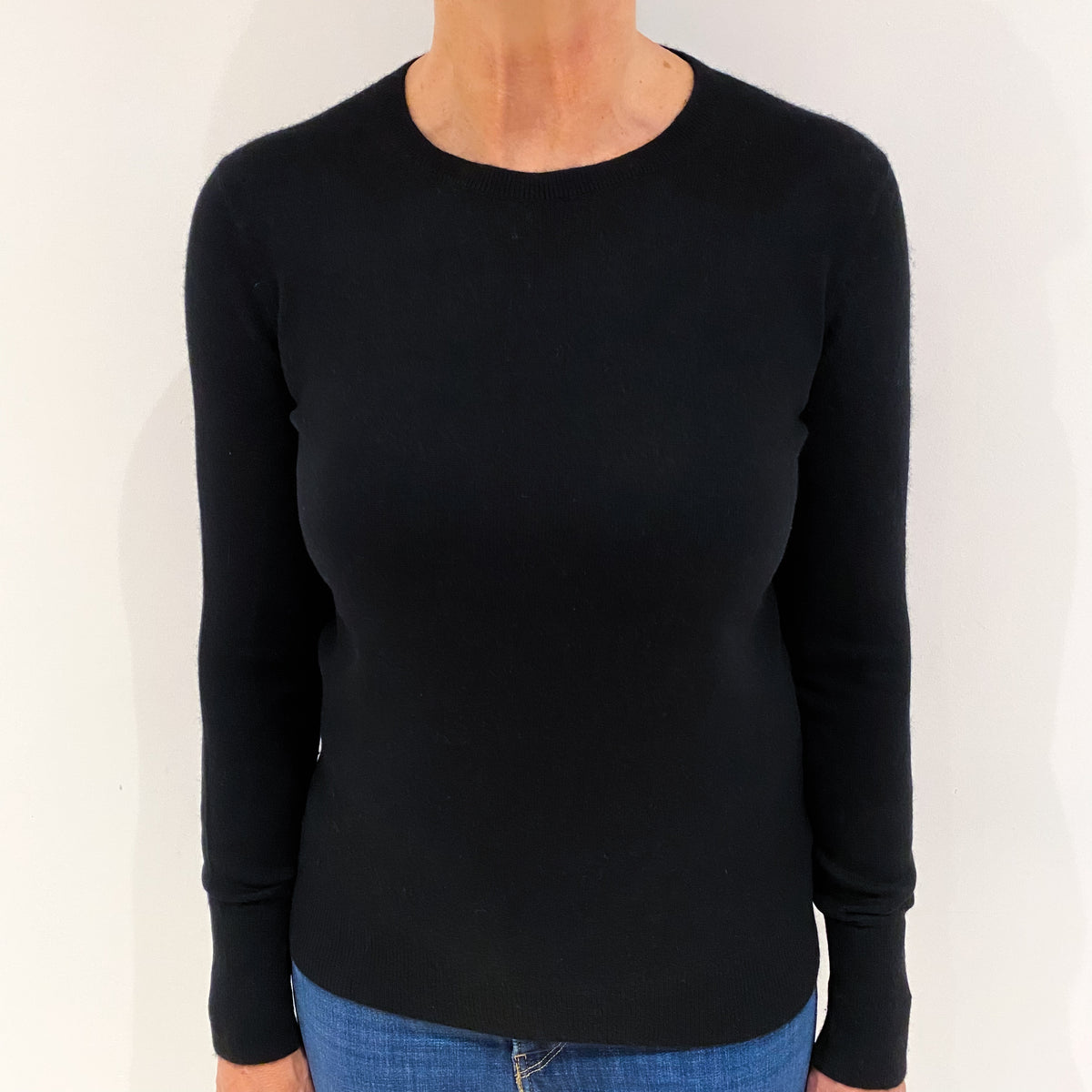 Everlane Black Cashmere Crew Neck Jumper Medium