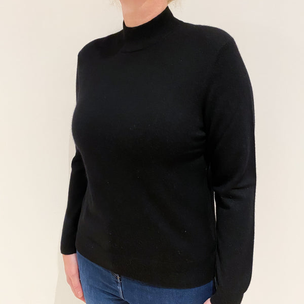 Black Cashmere Turtle Neck Jumper Large