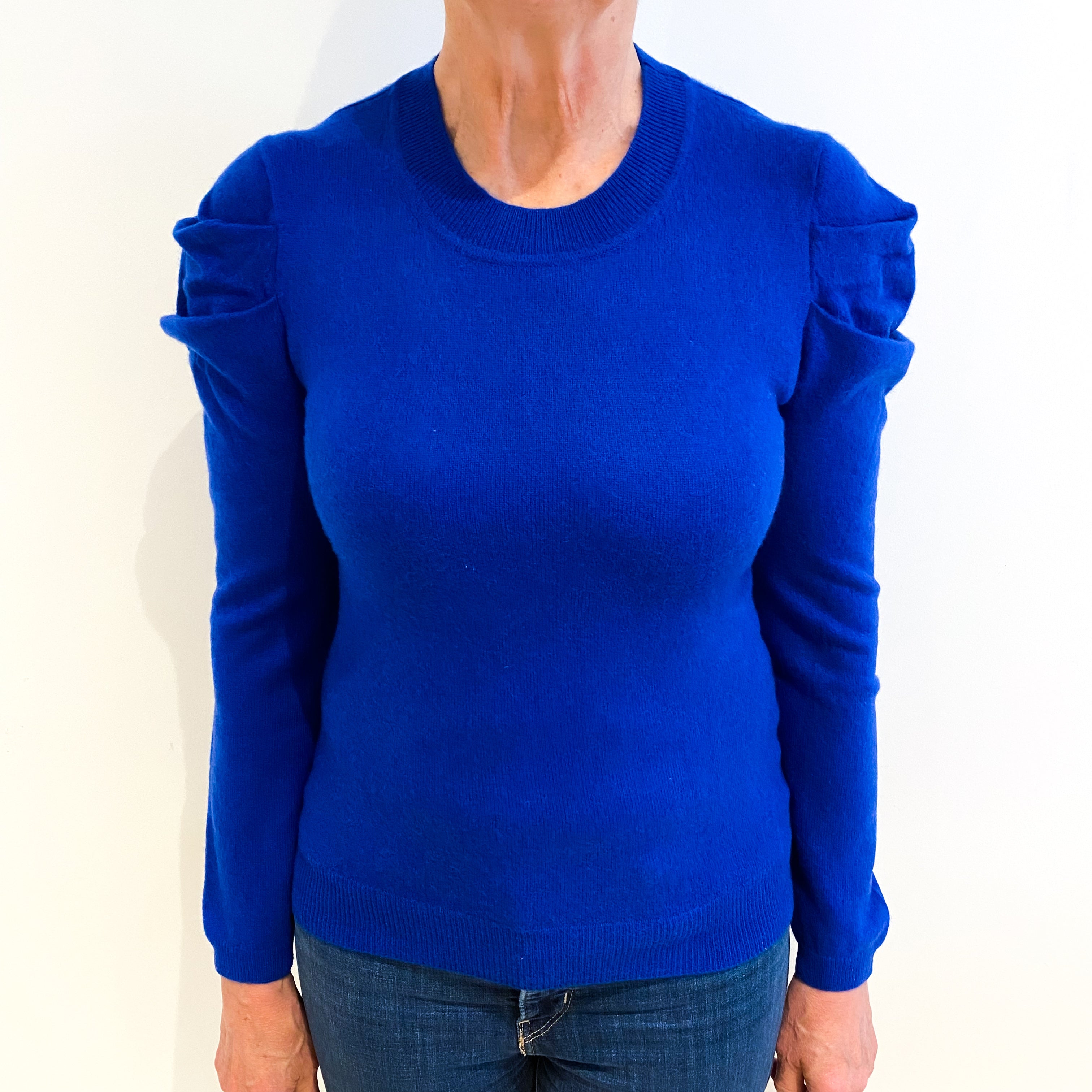 Admiral Blue Cashmere Crew Neck Jumper Medium