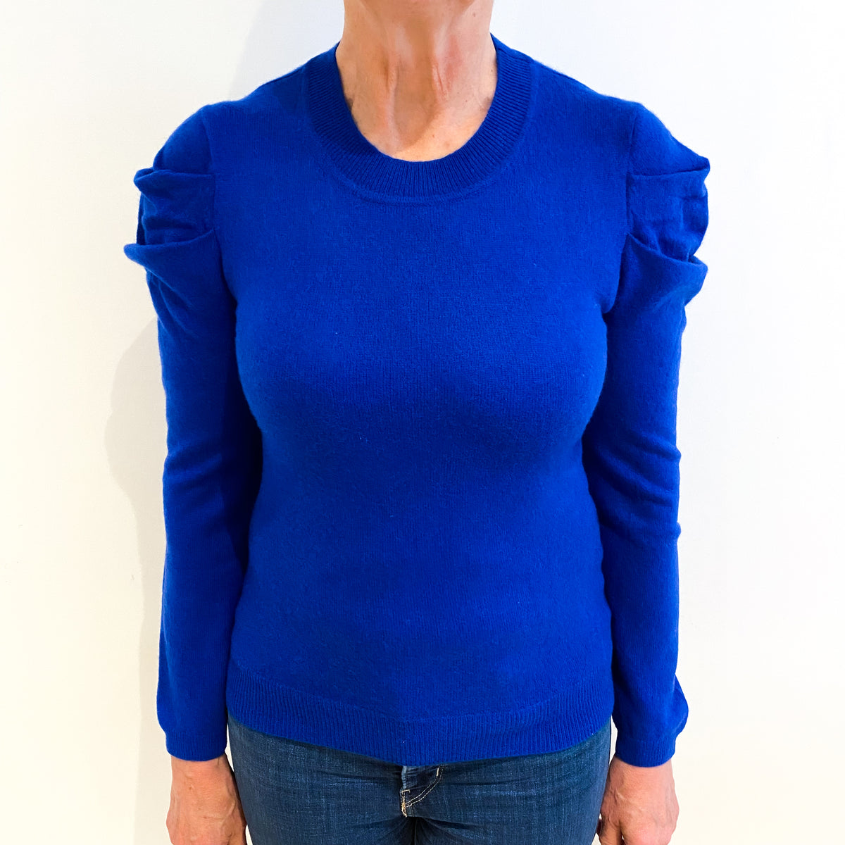 Admiral Blue Cashmere Crew Neck Jumper Medium
