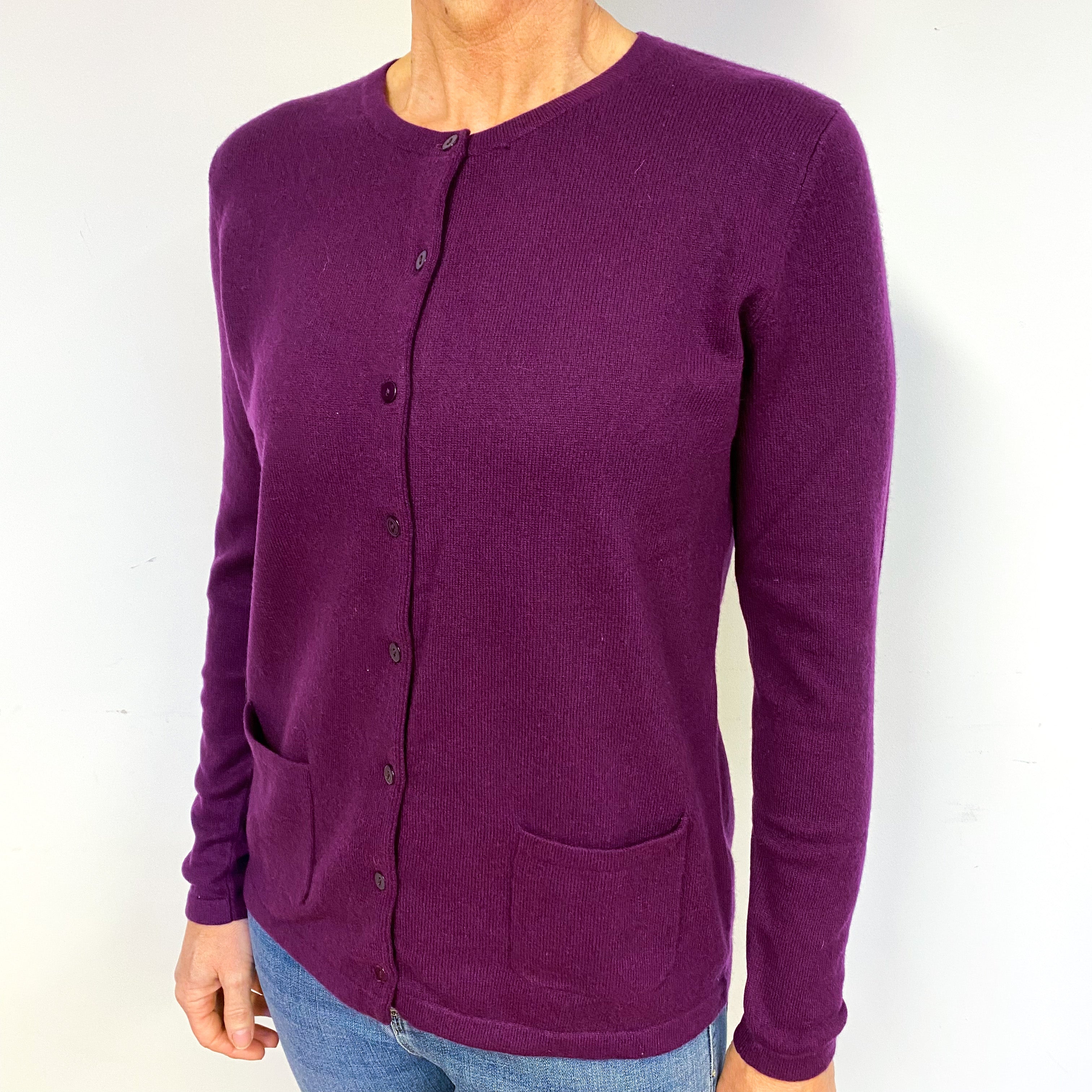 Plum Cashmere Cardigan Medium