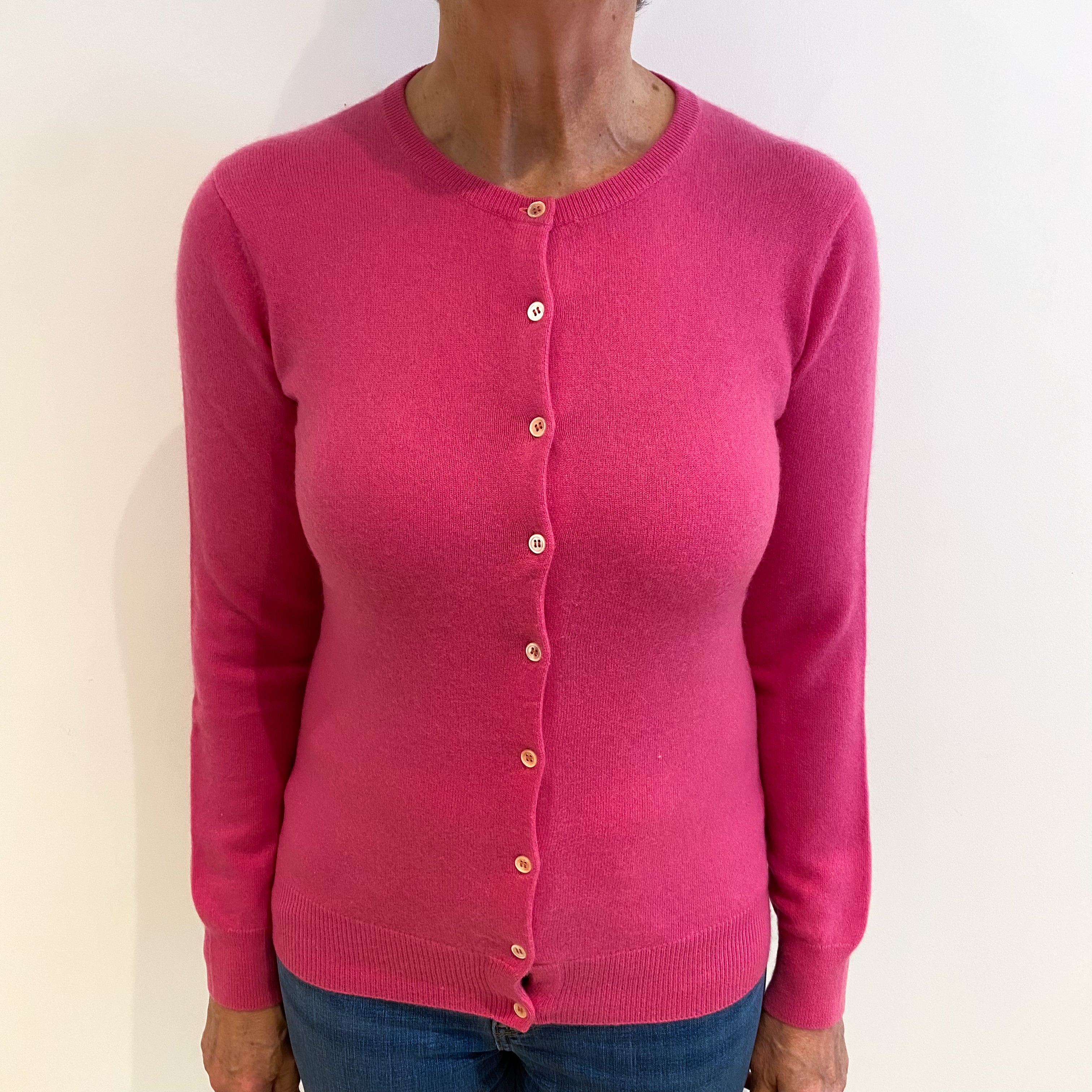 Camelia Pink Cashmere Cardigan Medium