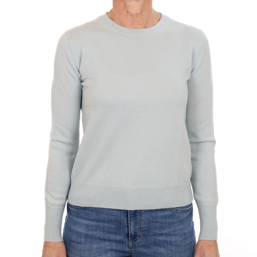 Opal Blue Cashmere Crew Neck Jumper Small
