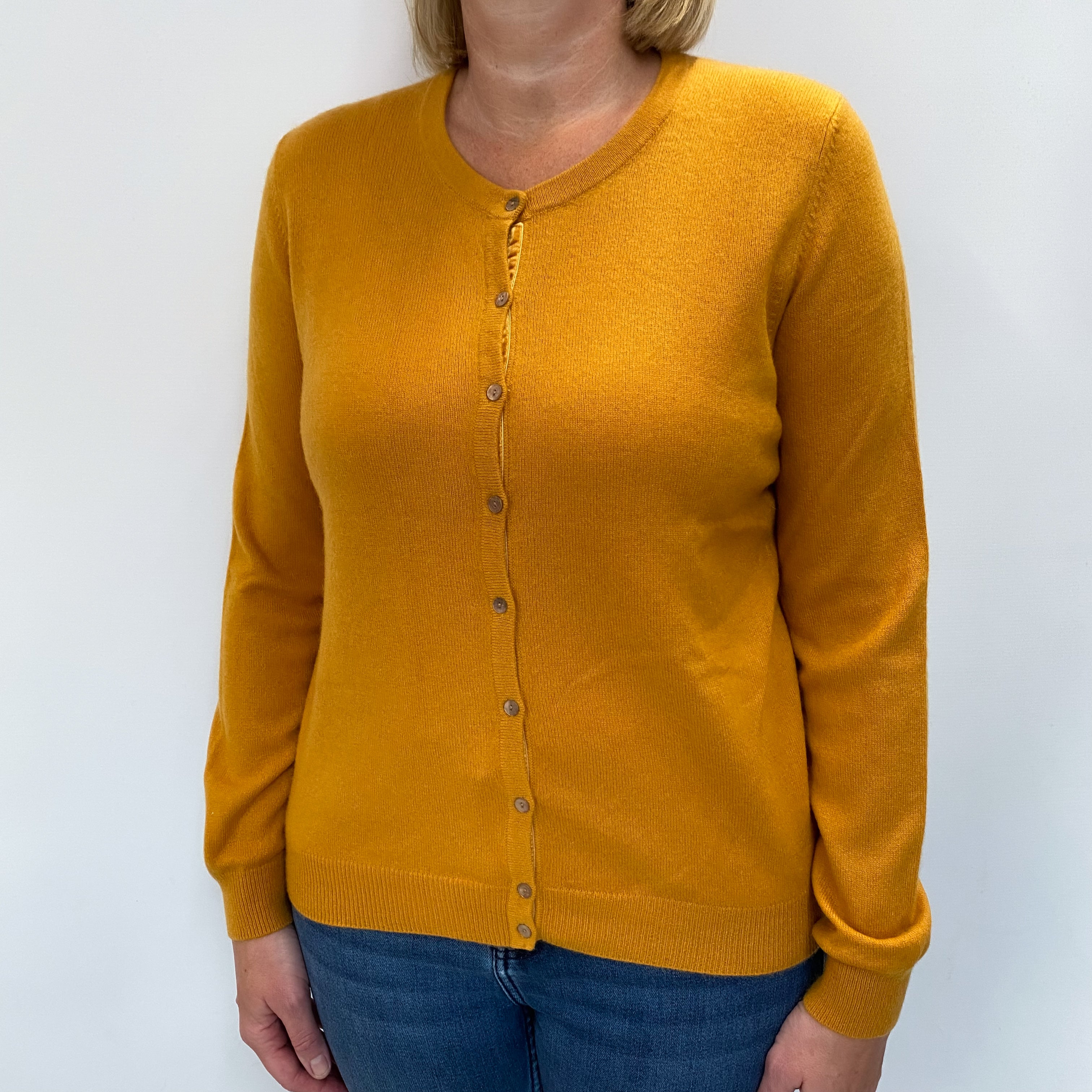 Marmalade Orange Cashmere Crew Neck Cardigan Large