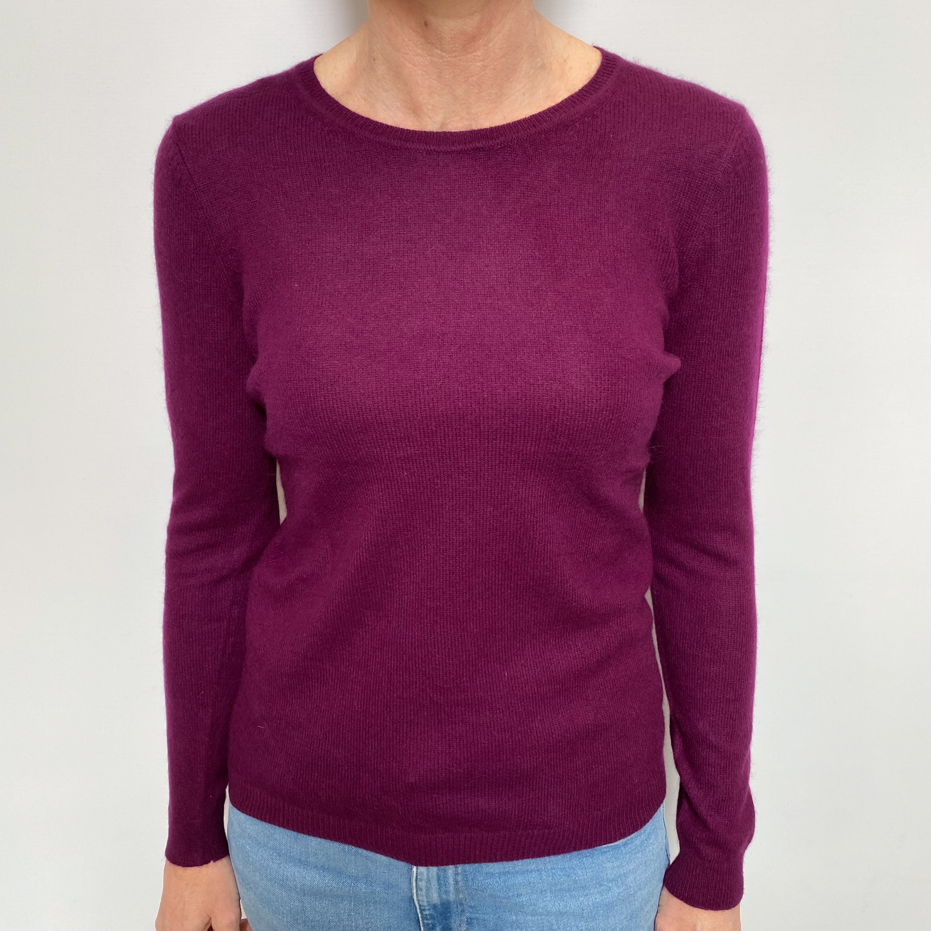 Mulberry Purple Cashmere Crew Neck Jumper Small