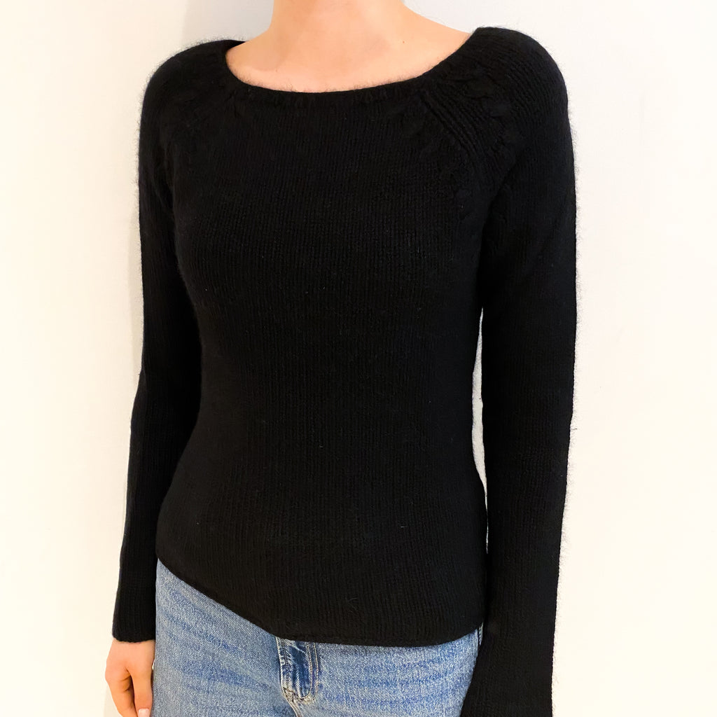 Black Cashmere Scoop Neck Jumper Extra Small