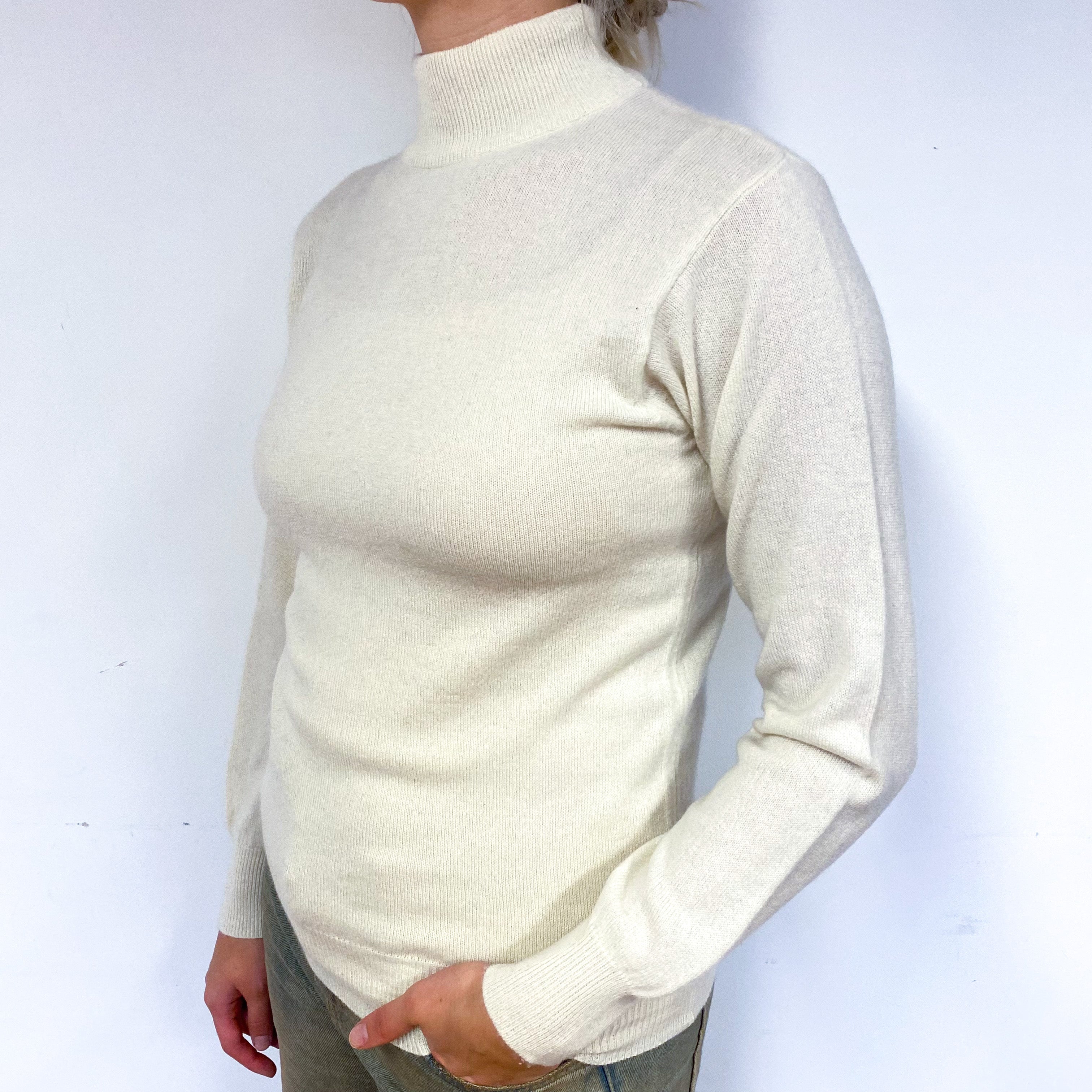 Cream Cashmere Turtle Neck Jumper Small