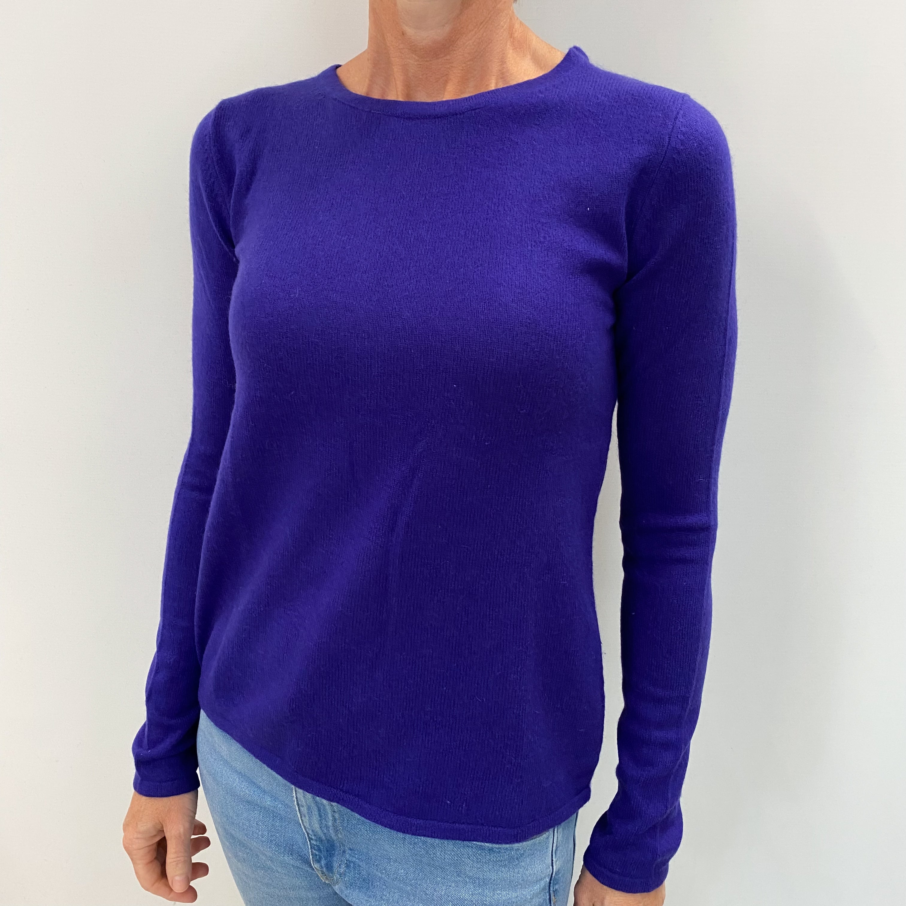 Iris Purple Cashmere Crew Neck Jumper Small