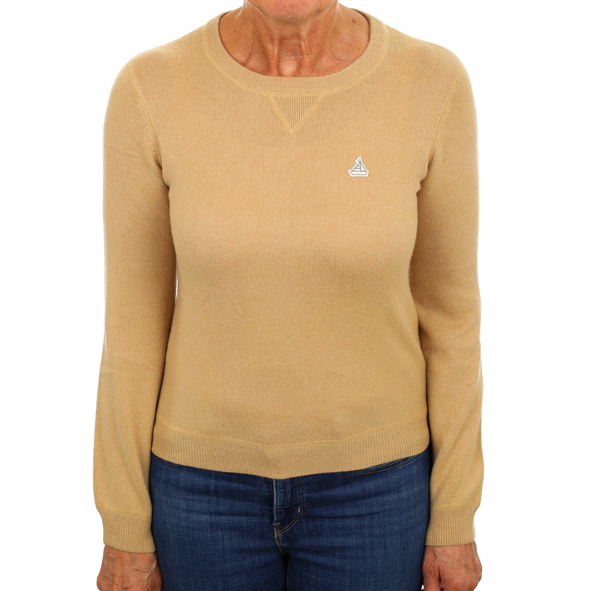 Caramel Brown Cashmere Crew Neck Jumper Medium