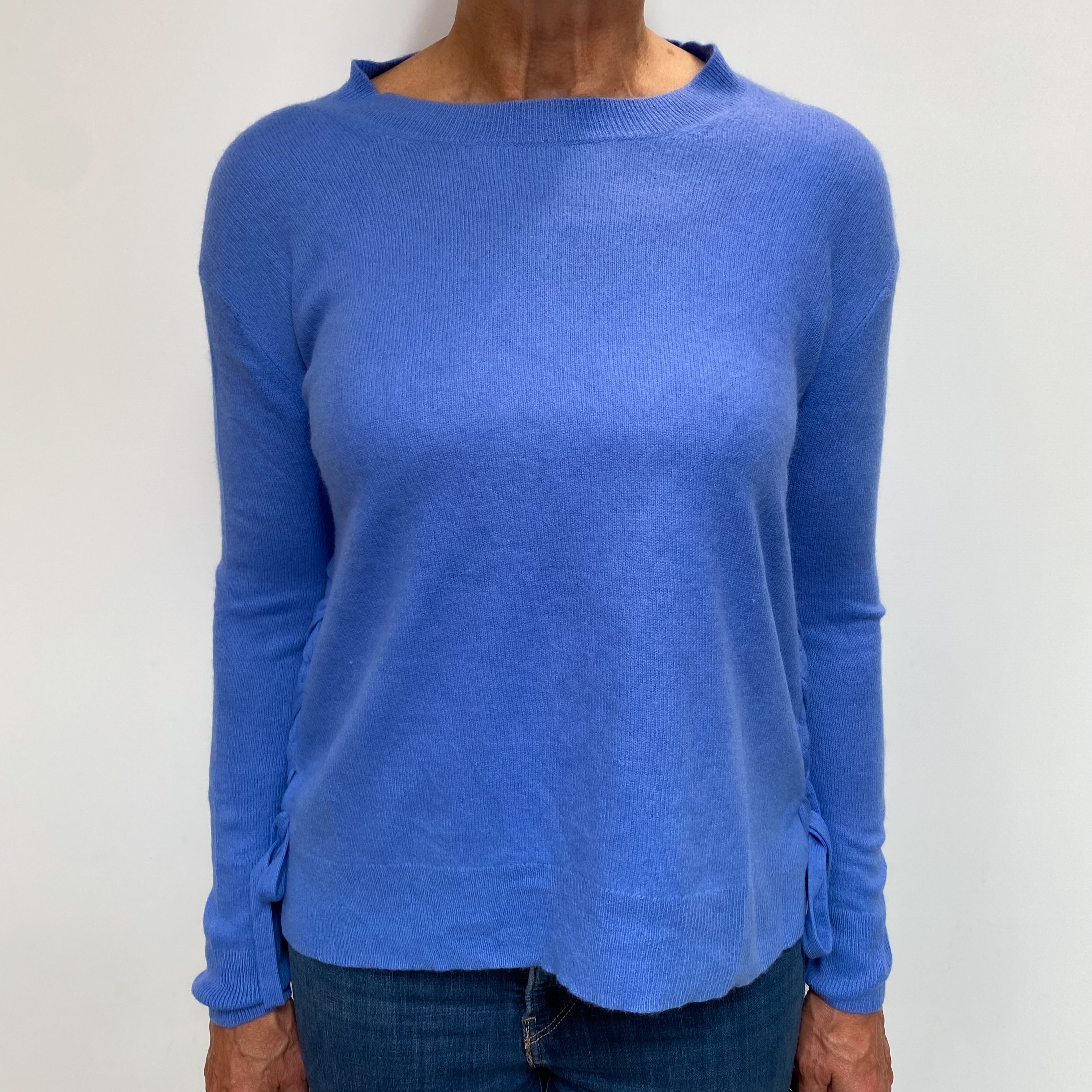 Cornflower Blue Cashmere Scoop Neck Jumper Medium